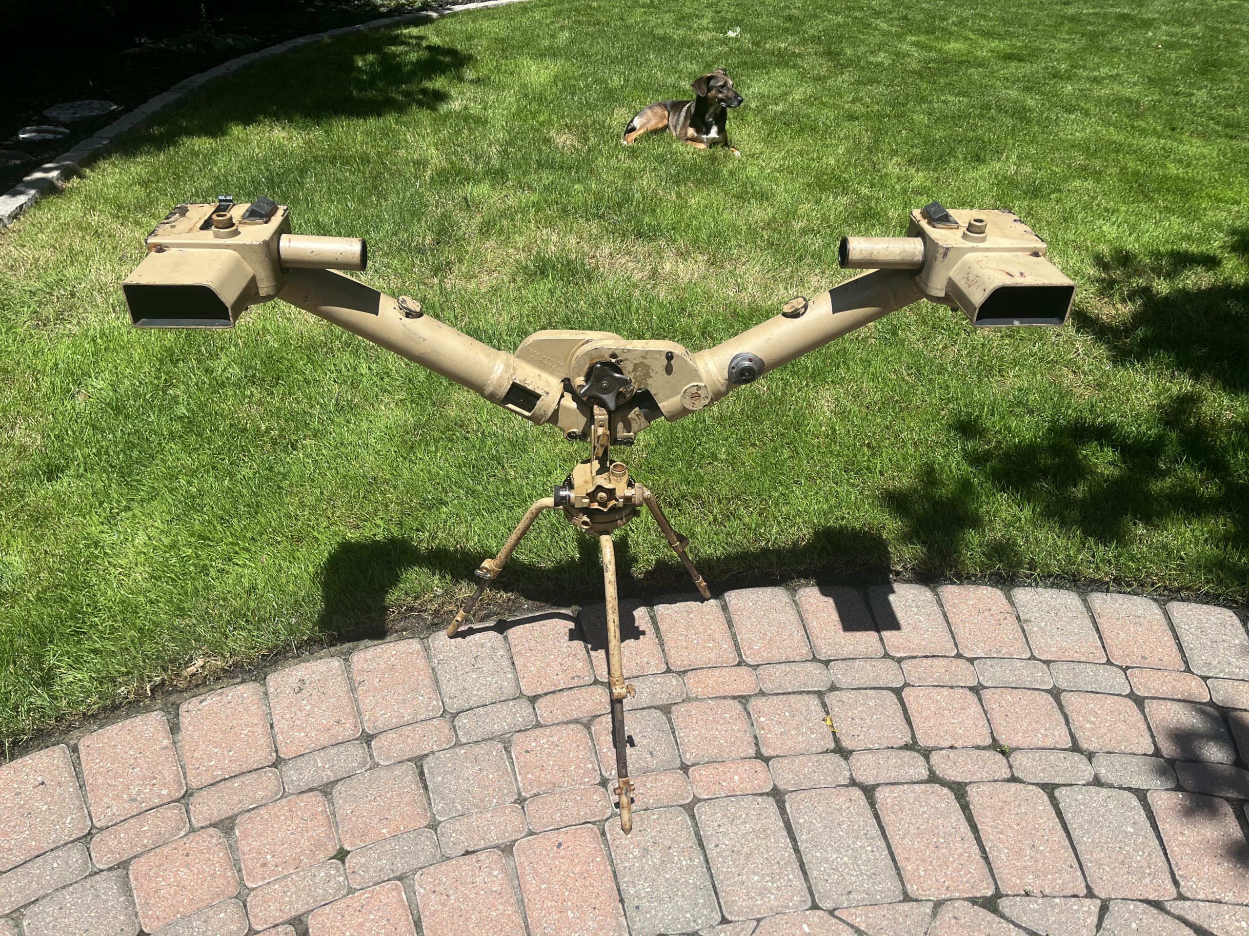 Original WW2 German Panzer Tank Entfernungsmesser Stereoscopic EM 0.9 Rangefinder w/ Tripod & Sunshades - Image 11