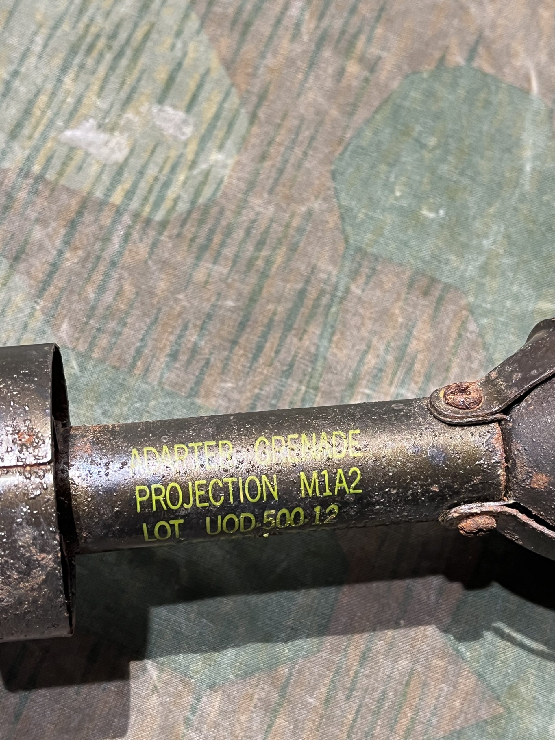 Original U.S. WWII Inert 1945 Dated M1A2 Rifle Grenade Adapter w/ Dummy Grenade - Image 5