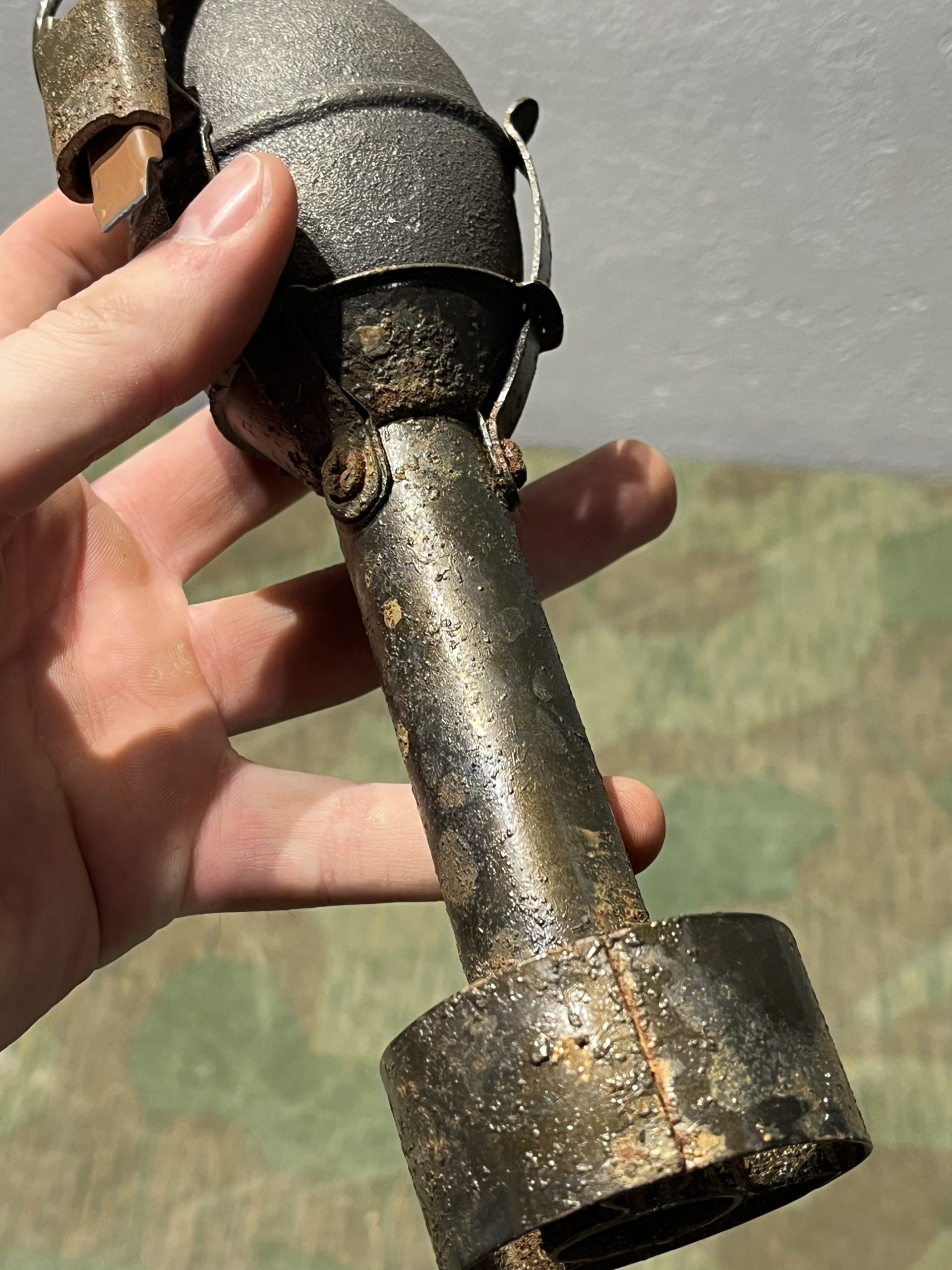 Original U.S. WWII Inert 1945 Dated M1A2 Rifle Grenade Adapter w/ Dummy Grenade - Image 15