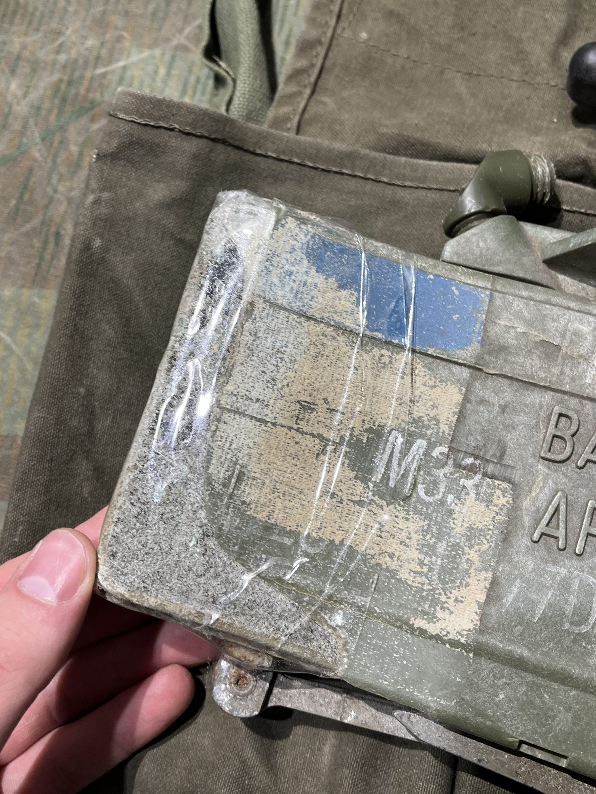 Original U.S. Vietnam War Era M68 Claymore Mine Training Kit with Canvas Carry Bag - Inert - Image 10