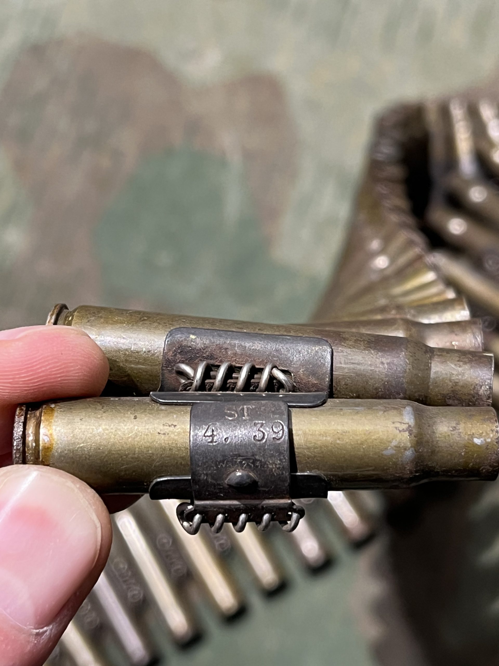 Original WW2 German Mg34 Mg42 1939 Dated 50rd Belt w/ Marked Spent Casings - Image 3