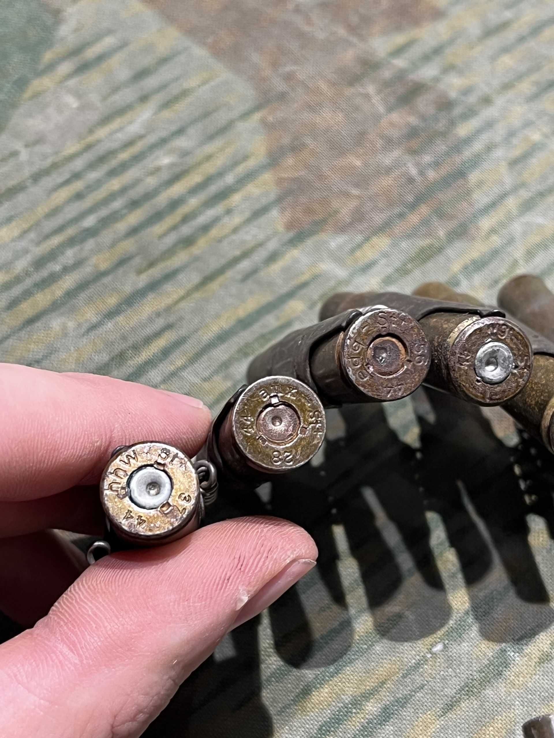 Original WW2 German Mg34 Mg42 1939 Dated 50rd Belt w/ Marked Spent Casings - Image 4