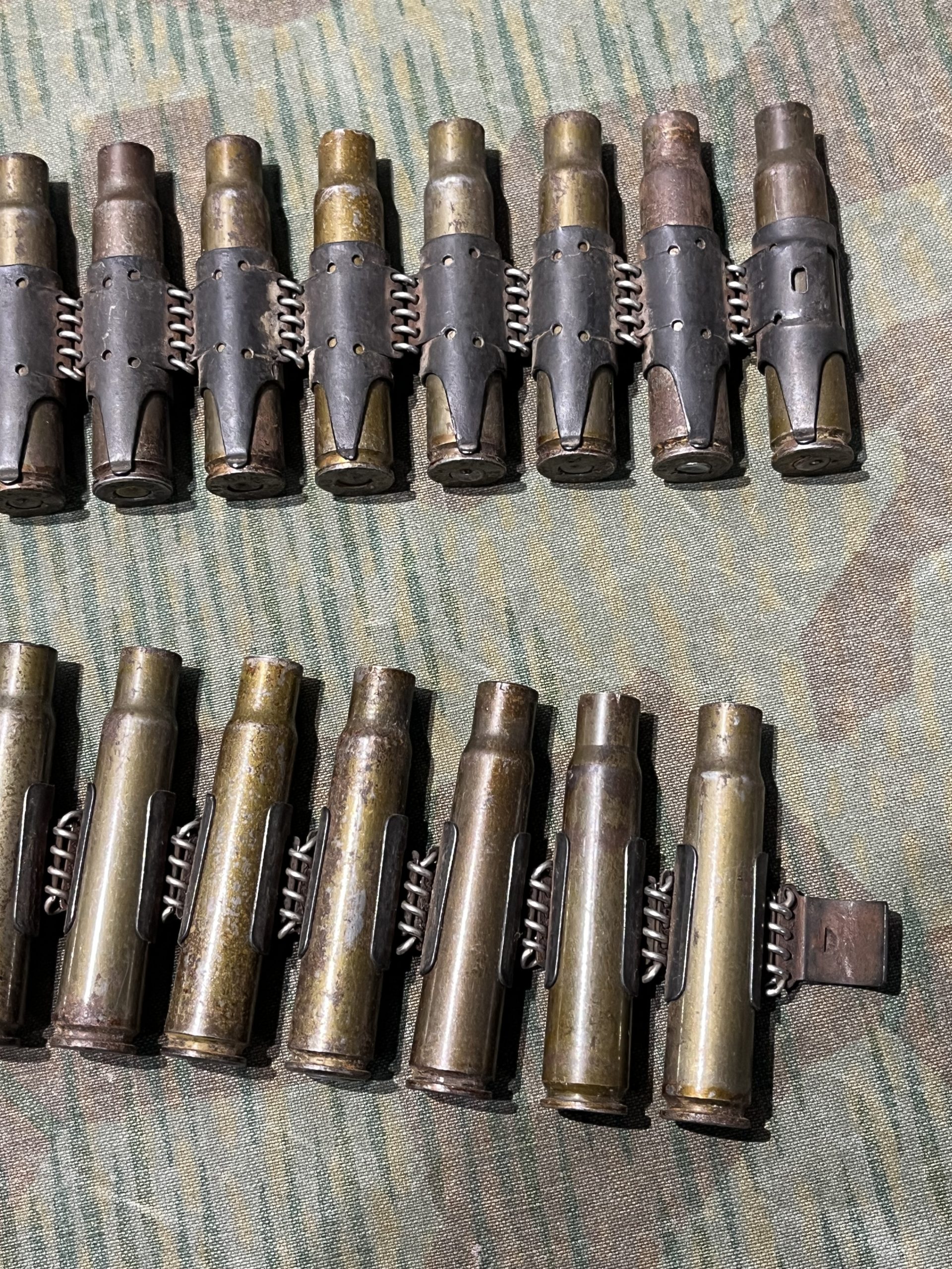 Original WW2 German Mg34 Mg42 1939 Dated 50rd Belt w/ Marked Spent Casings - Image 8