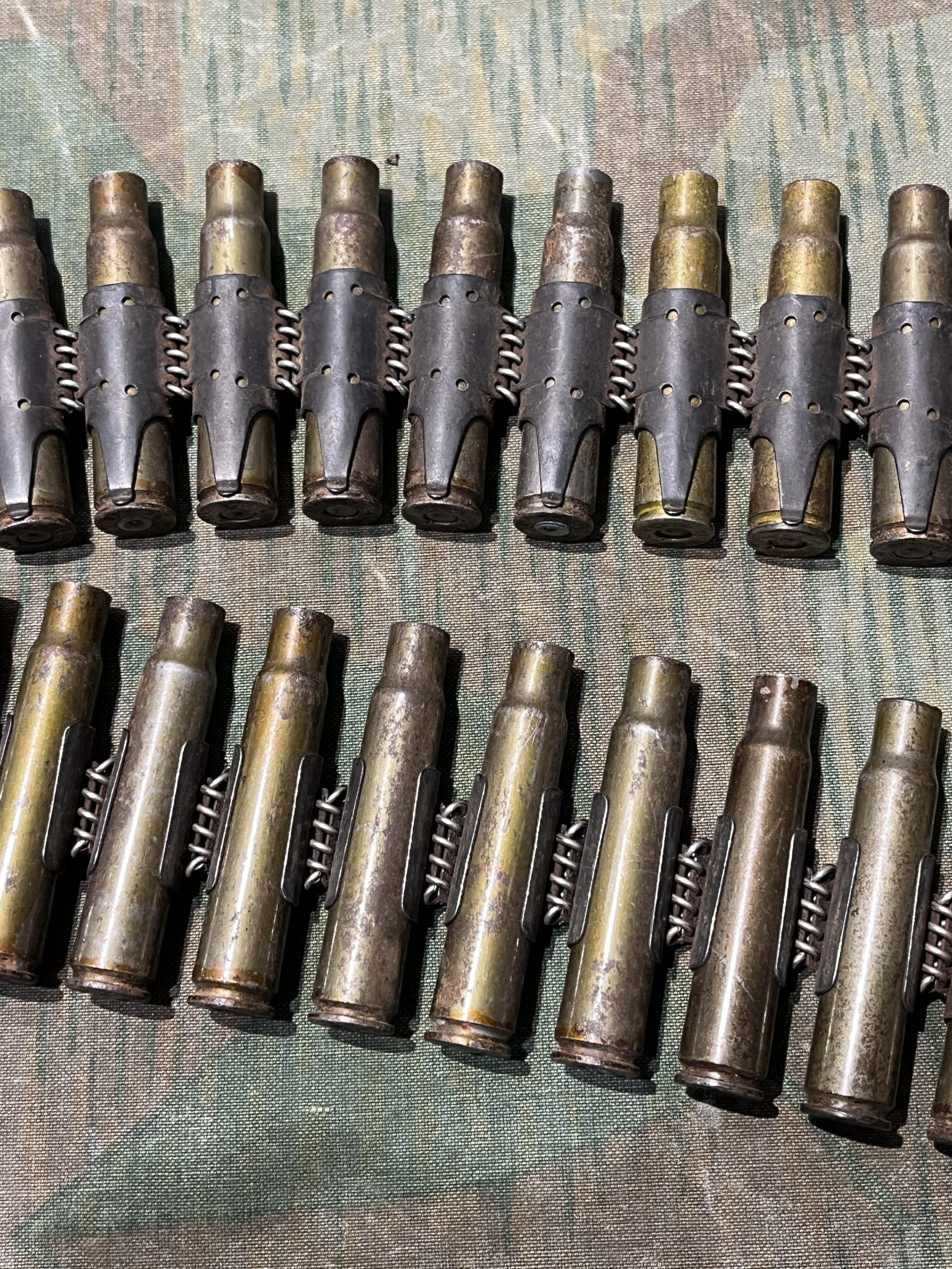 Original WW2 German Mg34 Mg42 1939 Dated 50rd Belt w/ Marked Spent Casings - Image 9