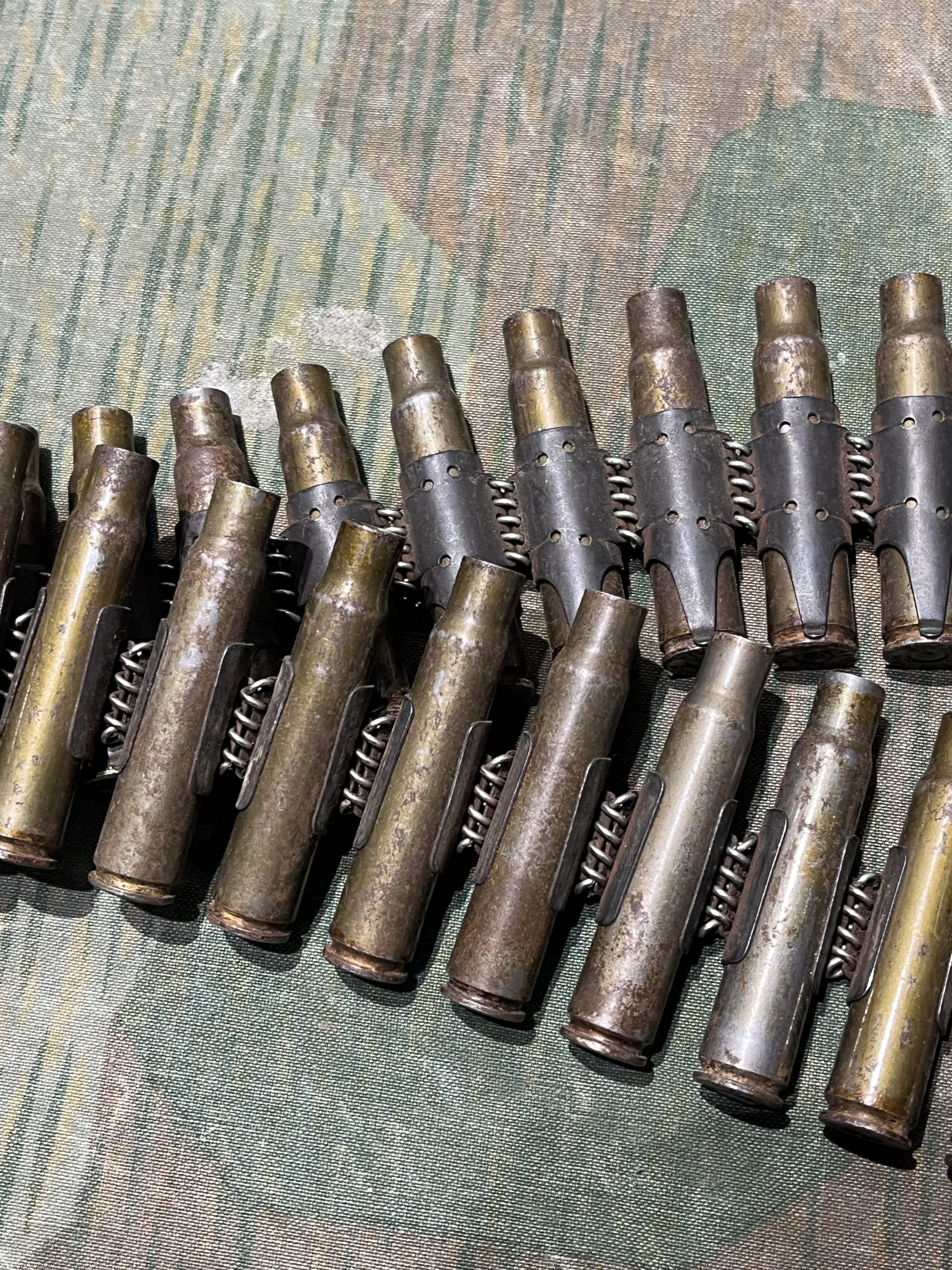 Original WW2 German Mg34 Mg42 1939 Dated 50rd Belt w/ Marked Spent Casings - Image 10