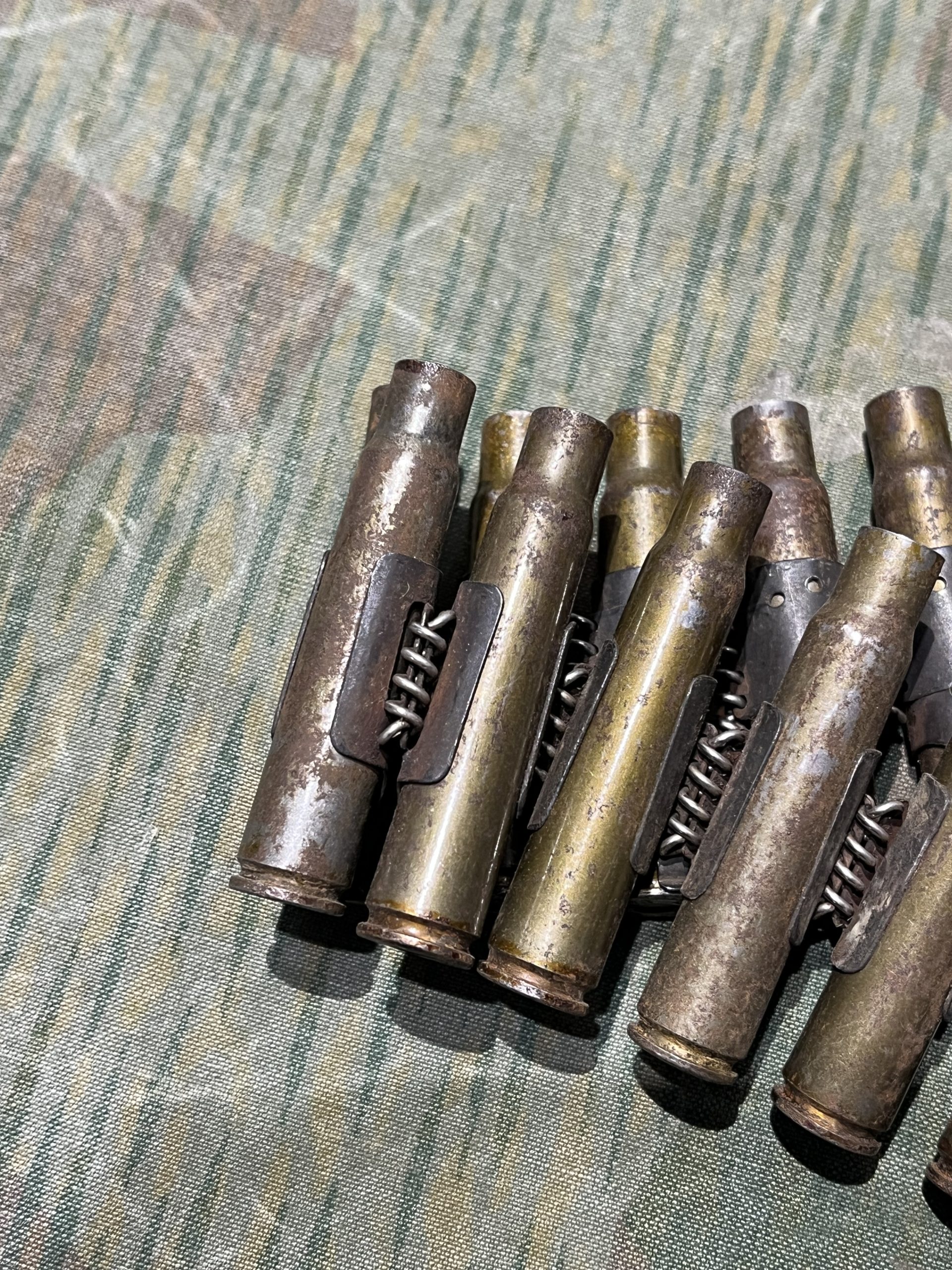 Original WW2 German Mg34 Mg42 1939 Dated 50rd Belt w/ Marked Spent Casings - Image 11