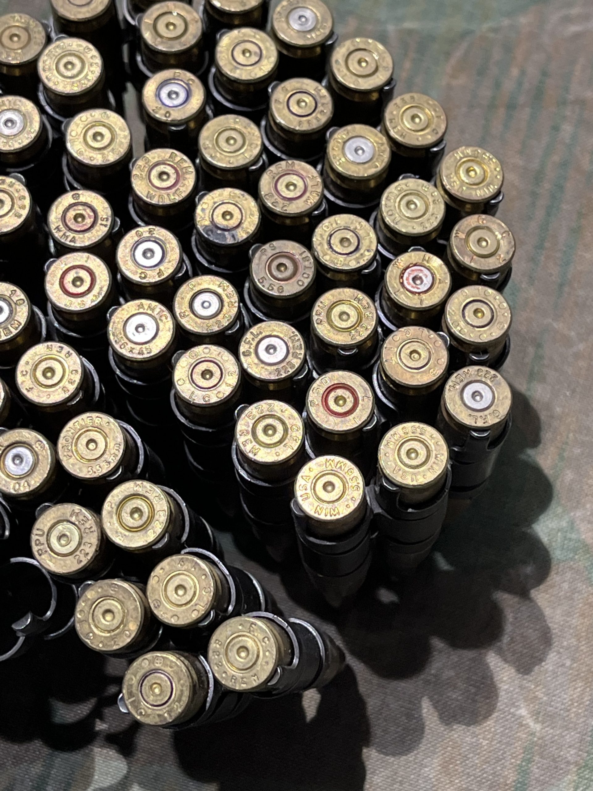 Inert M249 Belt of 5.56 NATO – Spent Primers Remaining Dummy Rounds - Image 2