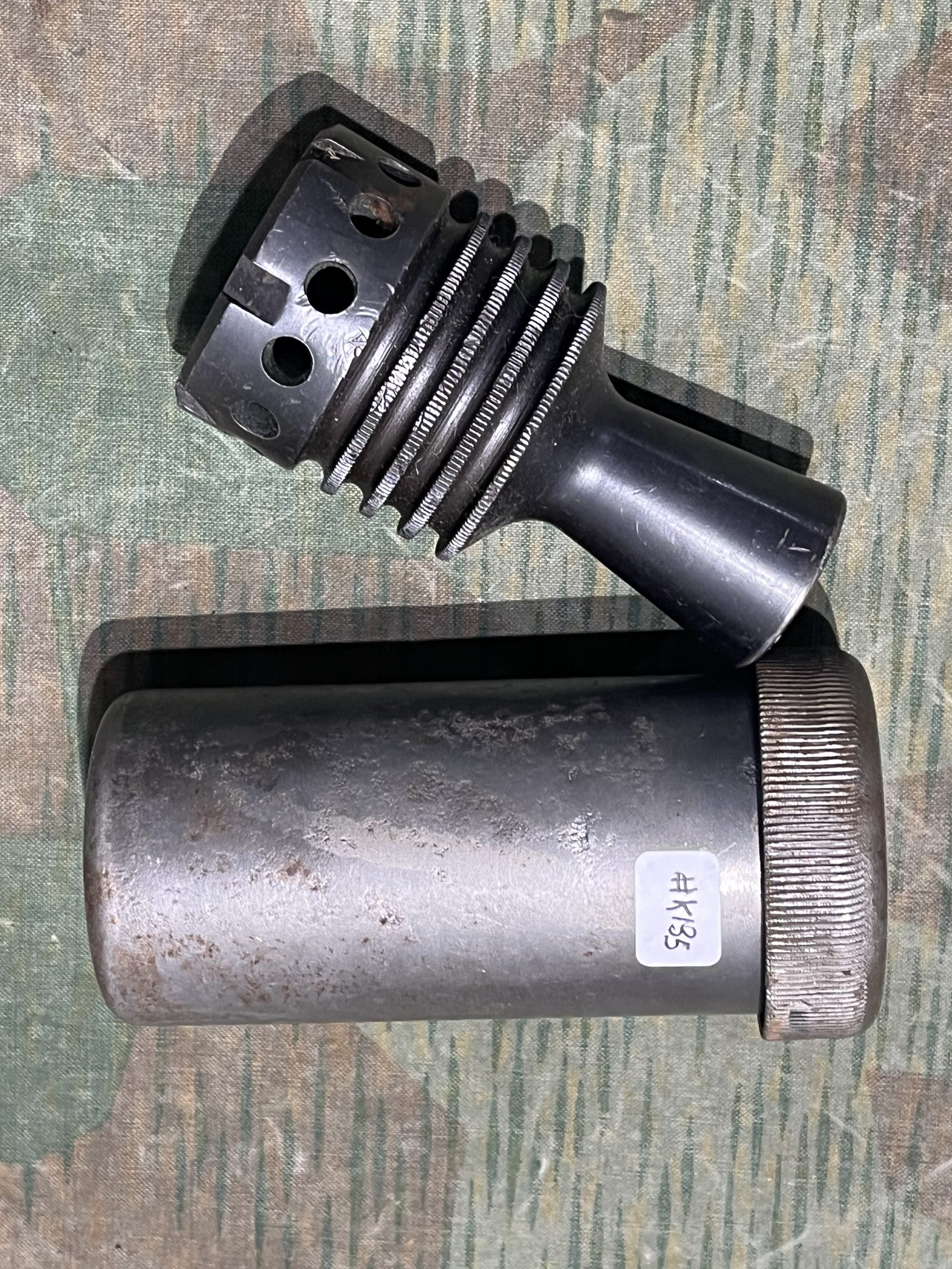 Original WW2 German MG42 Cleaning Can / Soaking Tube w/ Flash Hider - Image 5