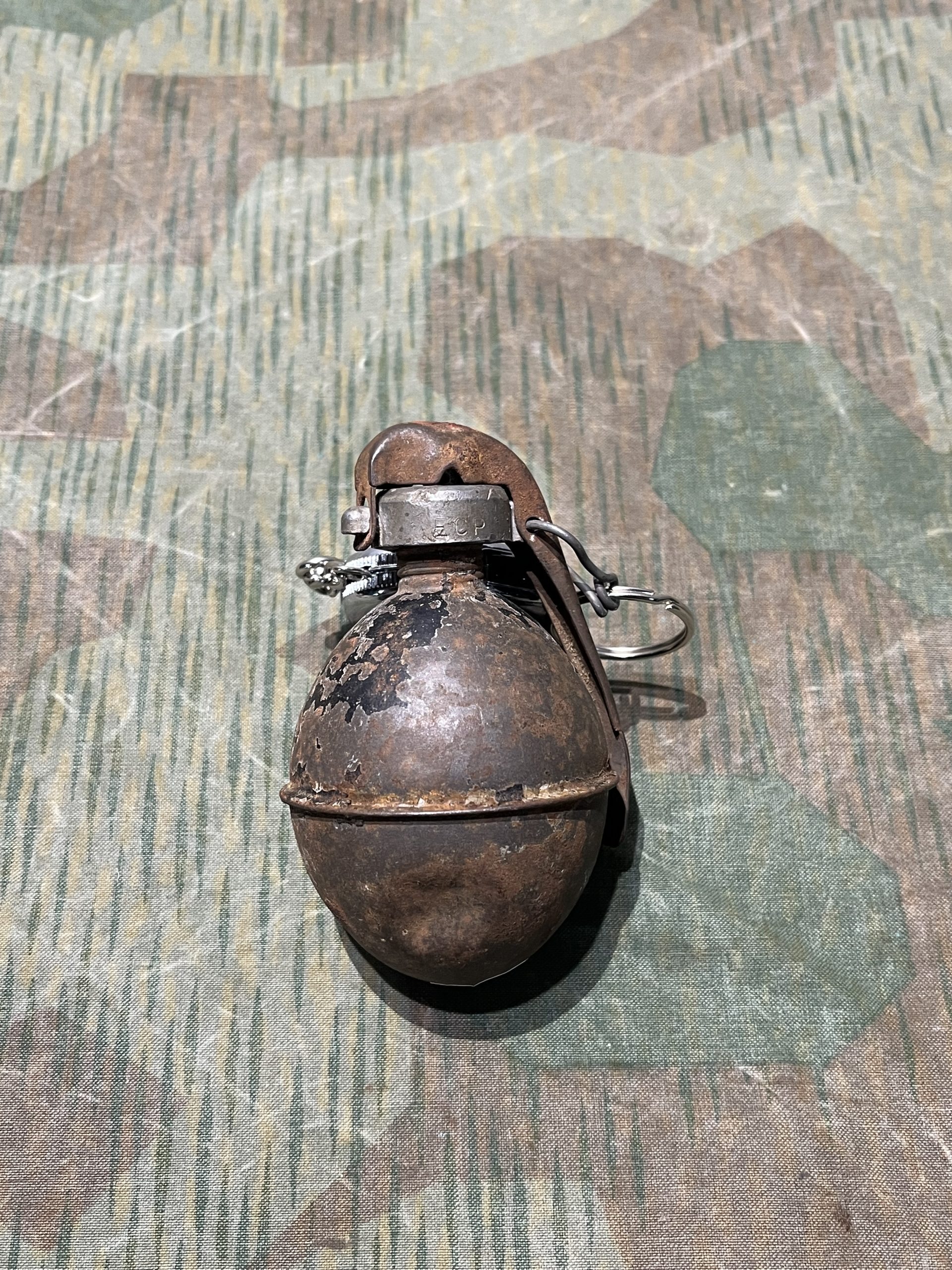 Original French WWI Blue Egg Hand Grenade Inert 1915 - 1917 Oeuf Bleu