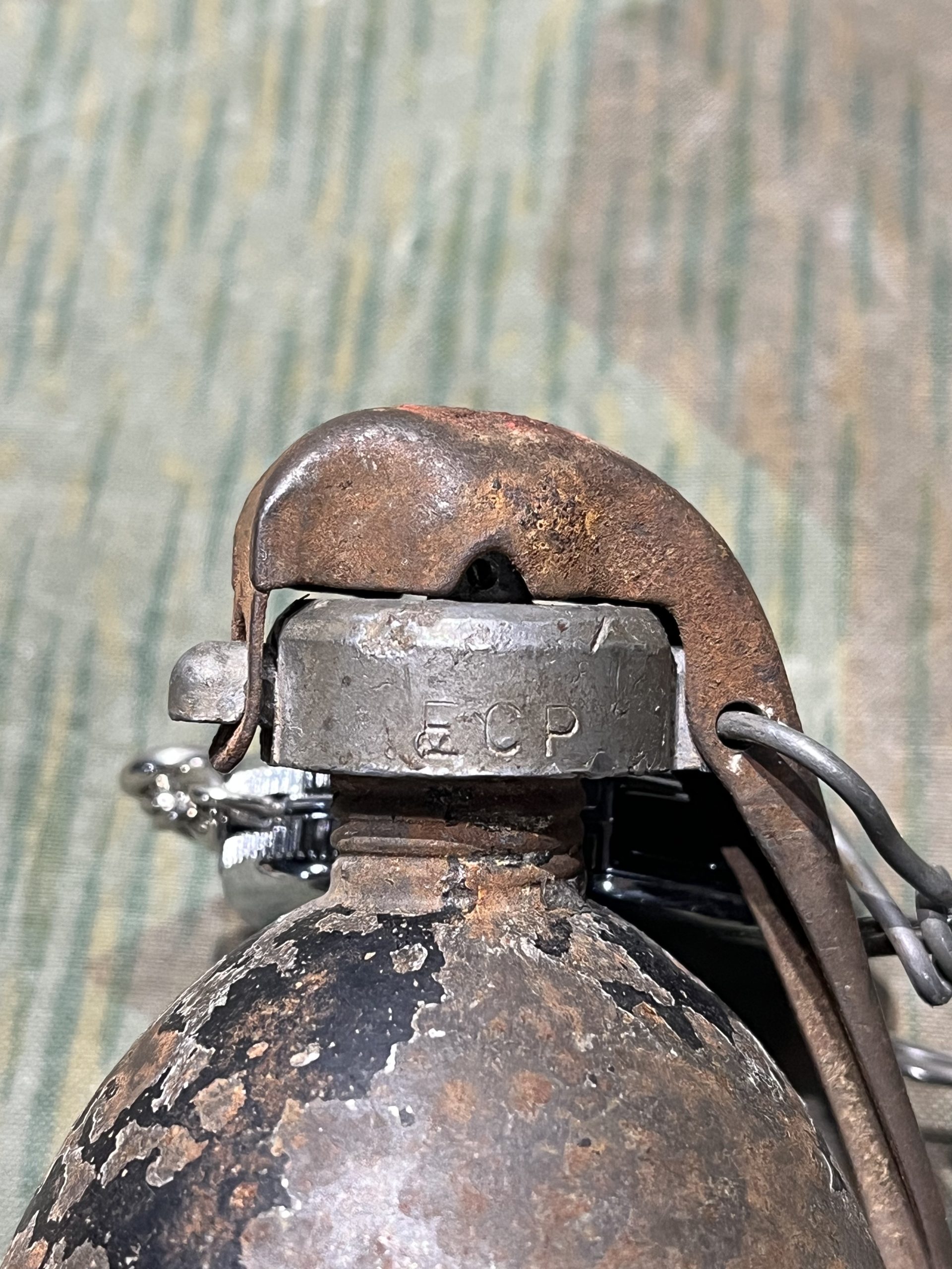 Original French WWI Blue Egg Hand Grenade Inert 1915 - 1917 Oeuf Bleu - Image 4