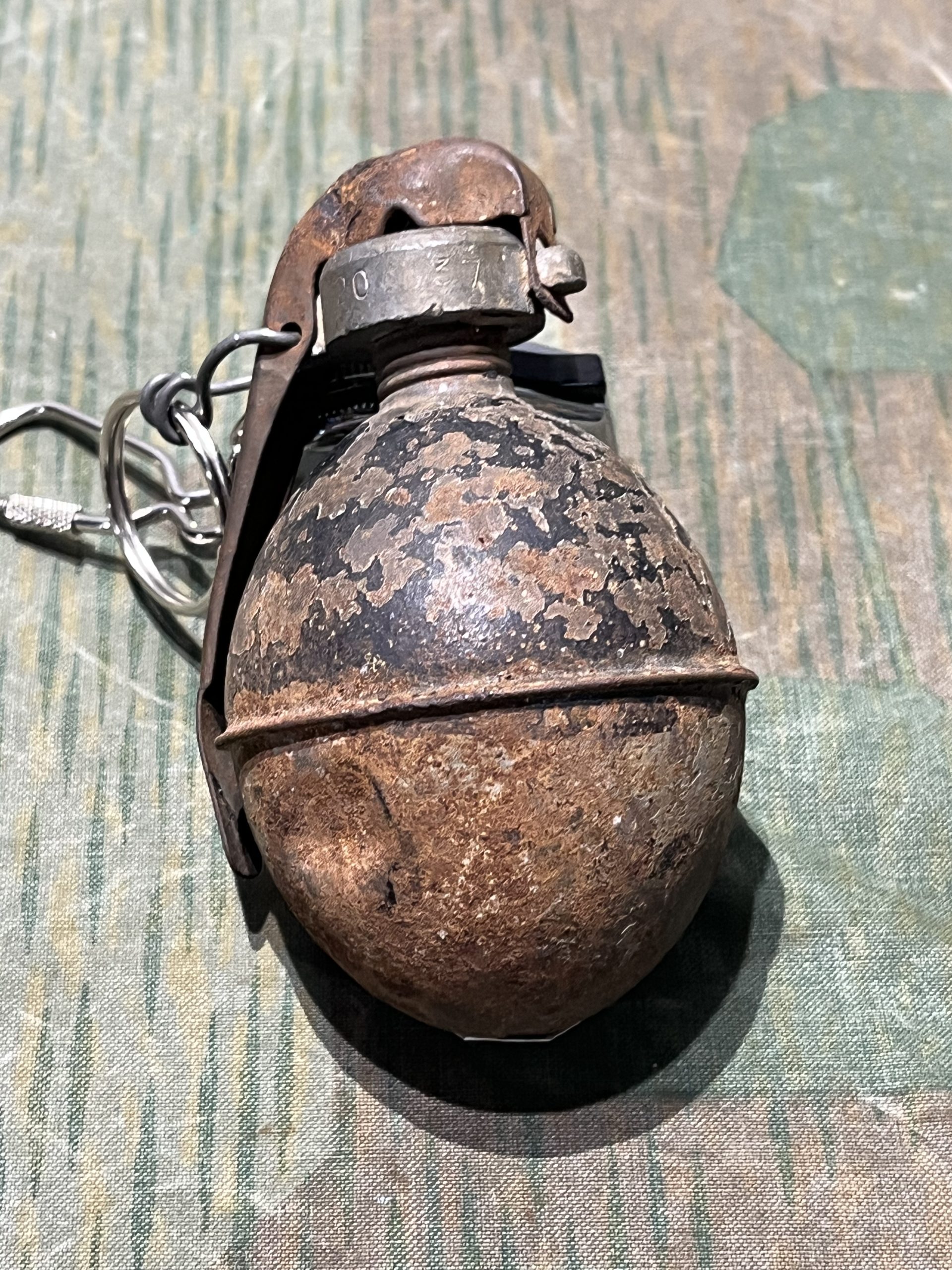 Original French WWI Blue Egg Hand Grenade Inert 1915 - 1917 Oeuf Bleu - Image 6