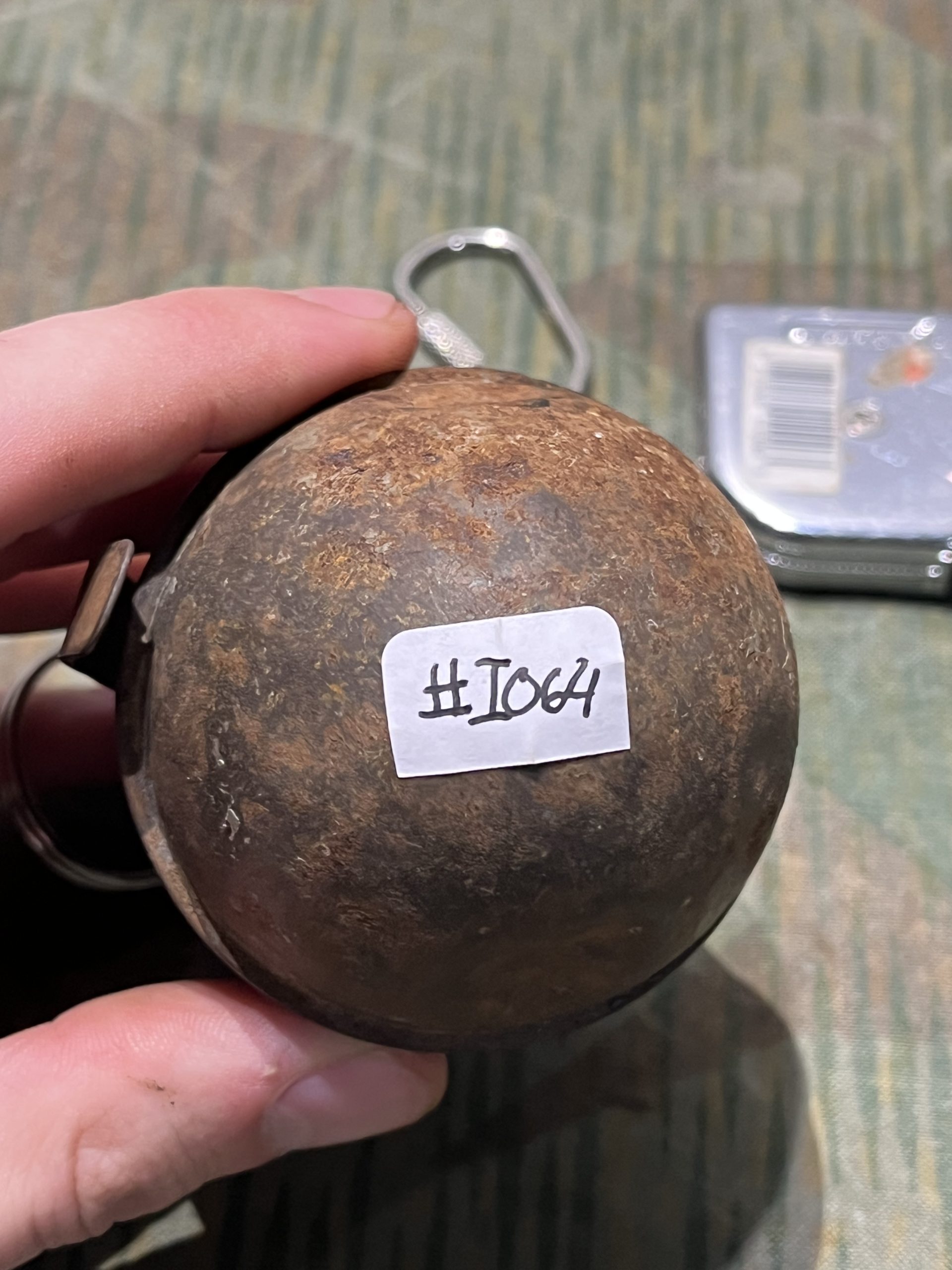 Original French WWI Blue Egg Hand Grenade Inert 1915 - 1917 Oeuf Bleu - Image 8