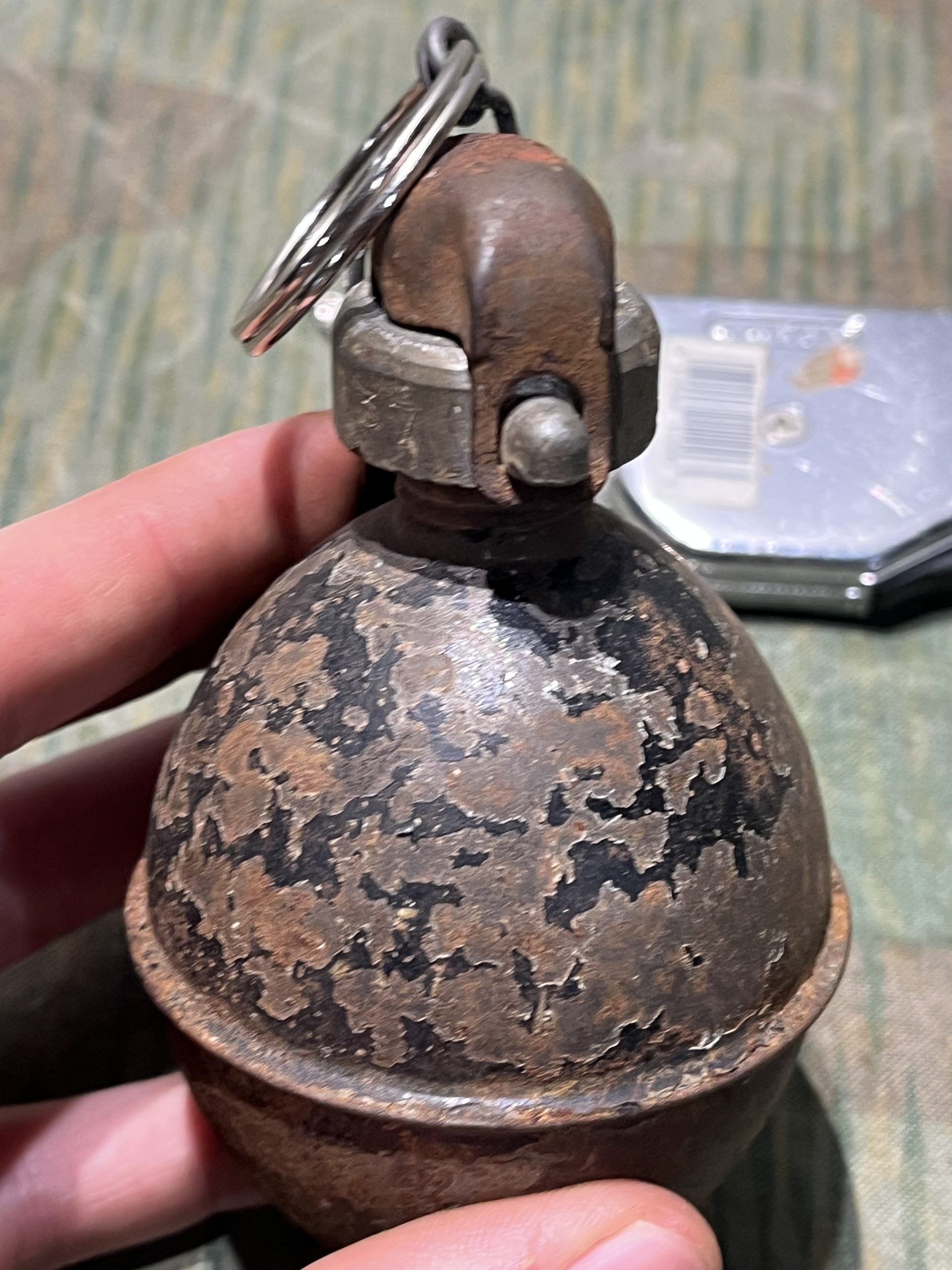 Original French WWI Blue Egg Hand Grenade Inert 1915 - 1917 Oeuf Bleu - Image 14