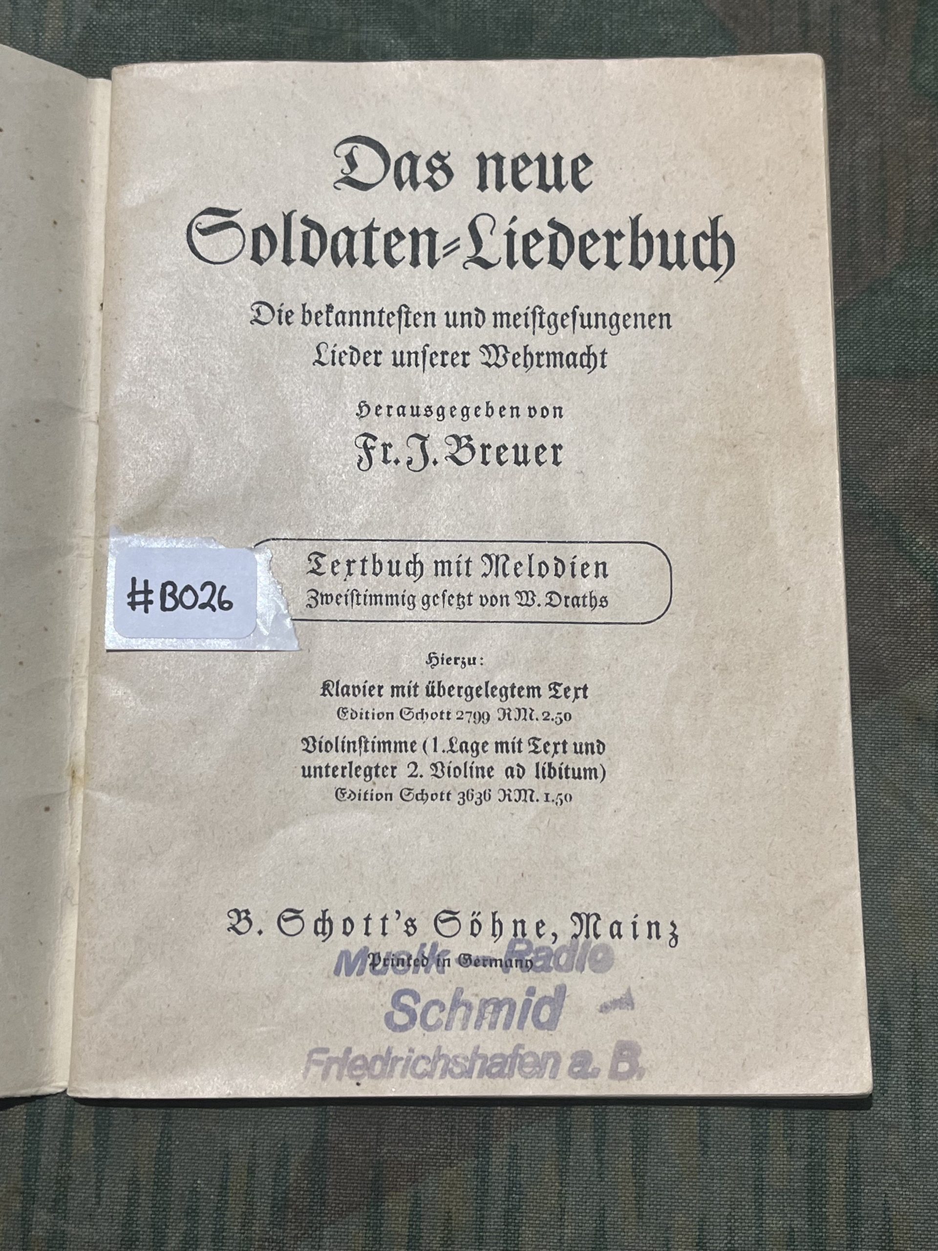 Original WW2 German "Das Neue Soldaten-Liederbuch" Songbook - Image 2