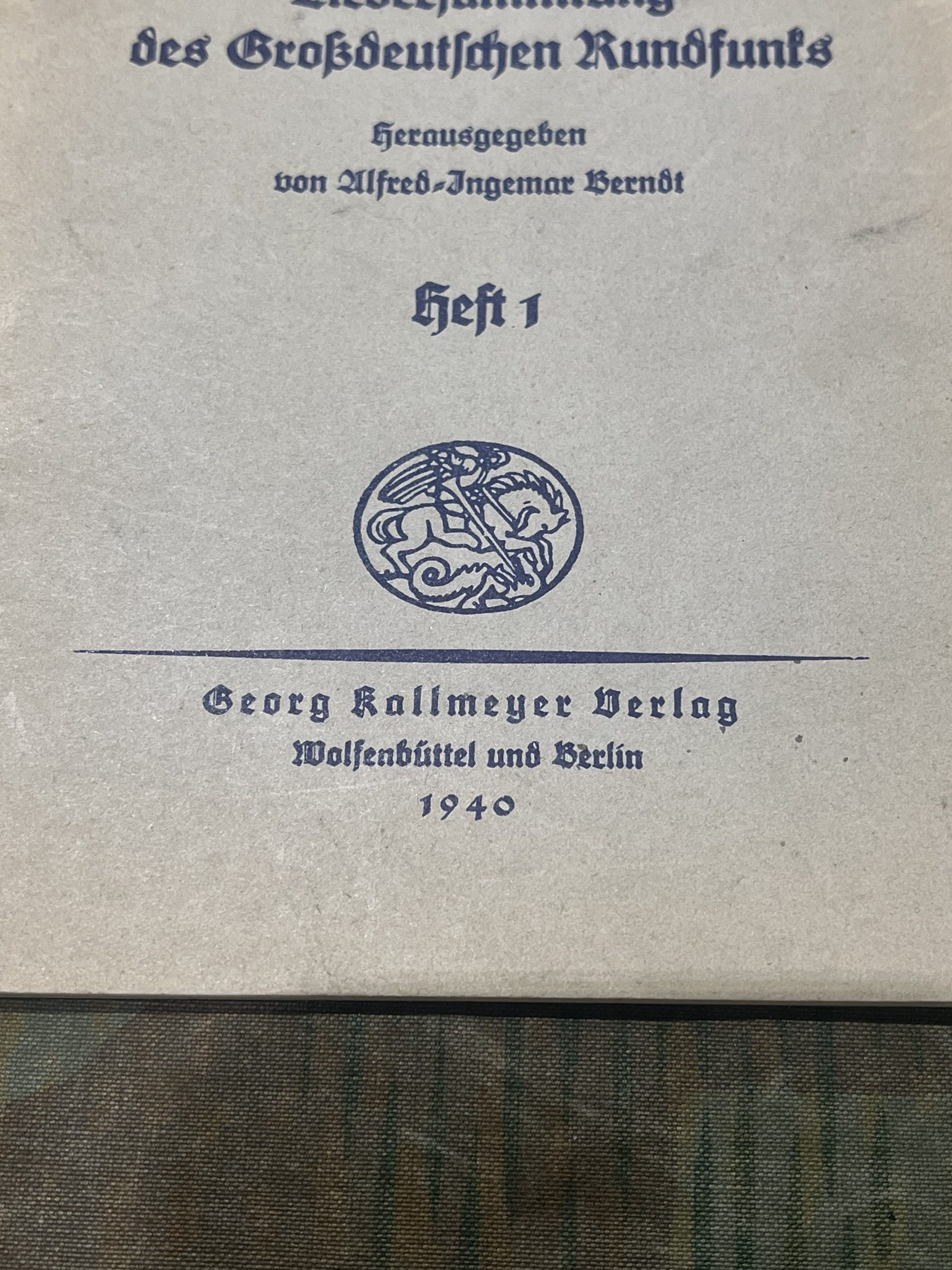 Original WW2 German "Das Lied Der Front" Songbook Dated 1940 - Image 2
