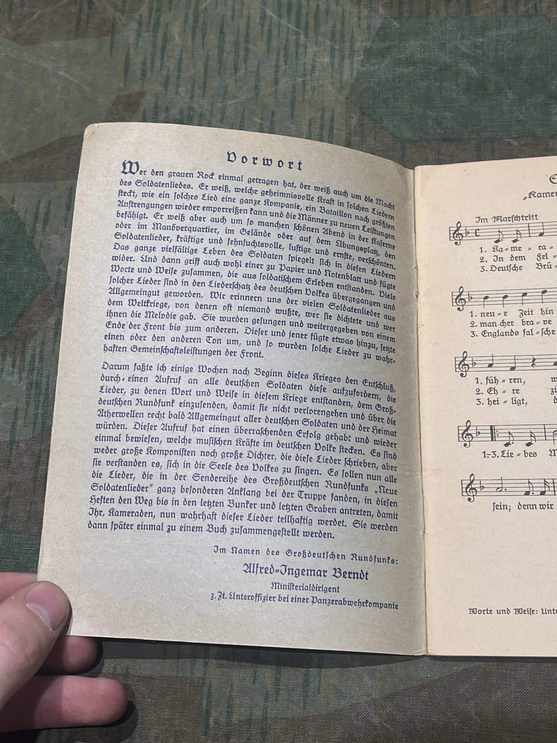 Original WW2 German "Das Lied Der Front" Songbook Dated 1940 - Image 3