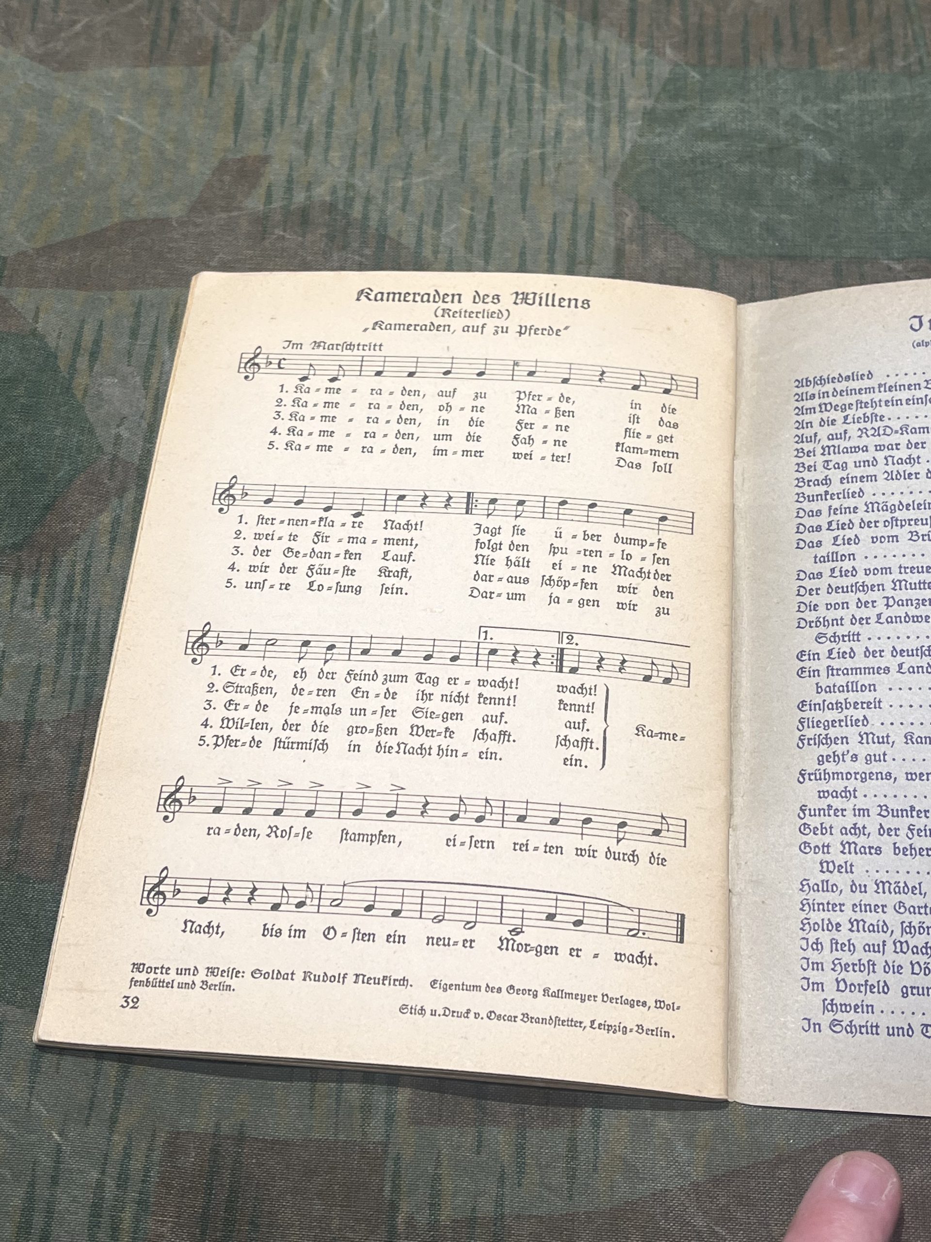 Original WW2 German "Das Lied Der Front" Songbook Dated 1940 - Image 5