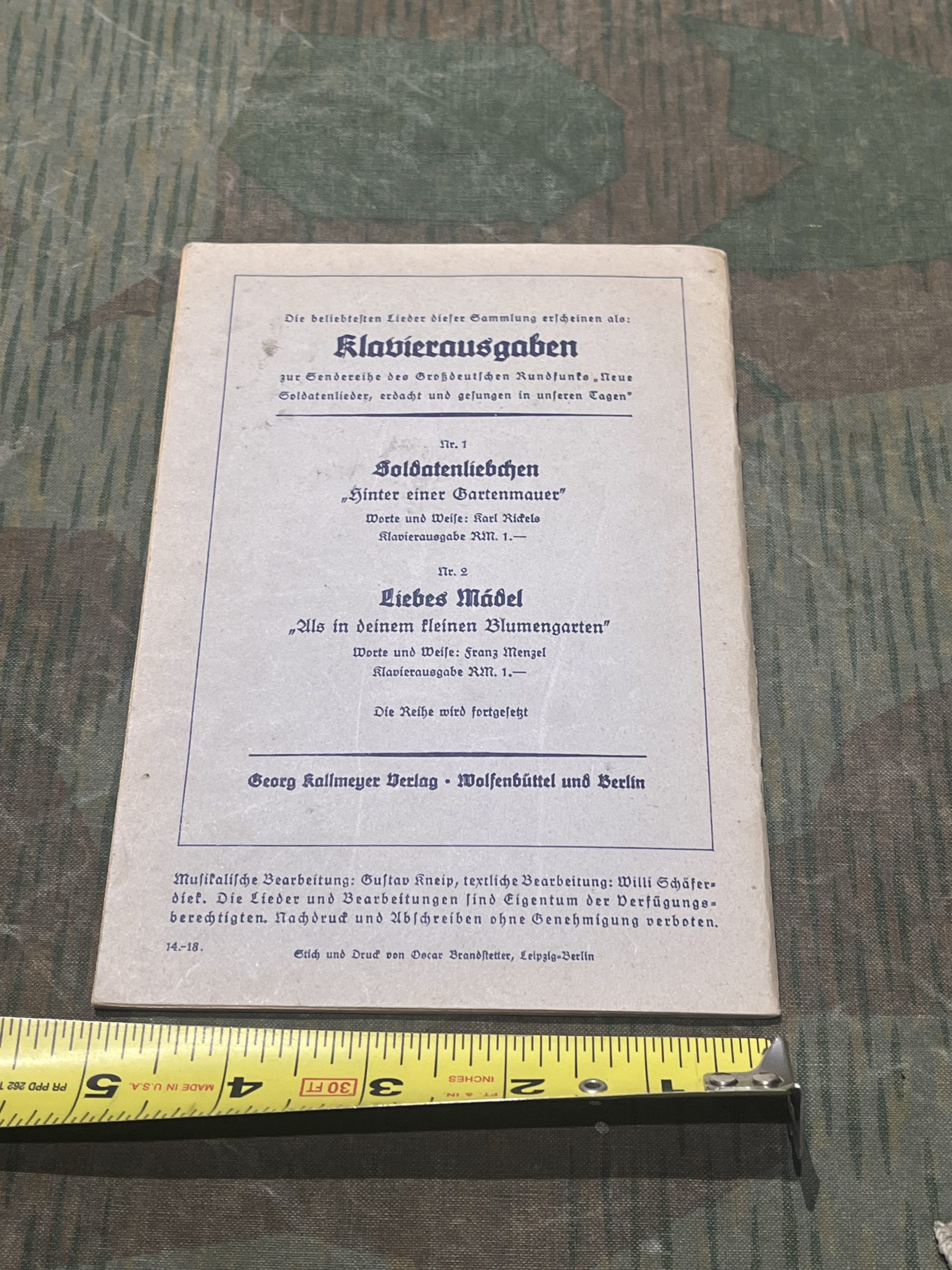 Original WW2 German "Das Lied Der Front" Songbook Dated 1940 - Image 9