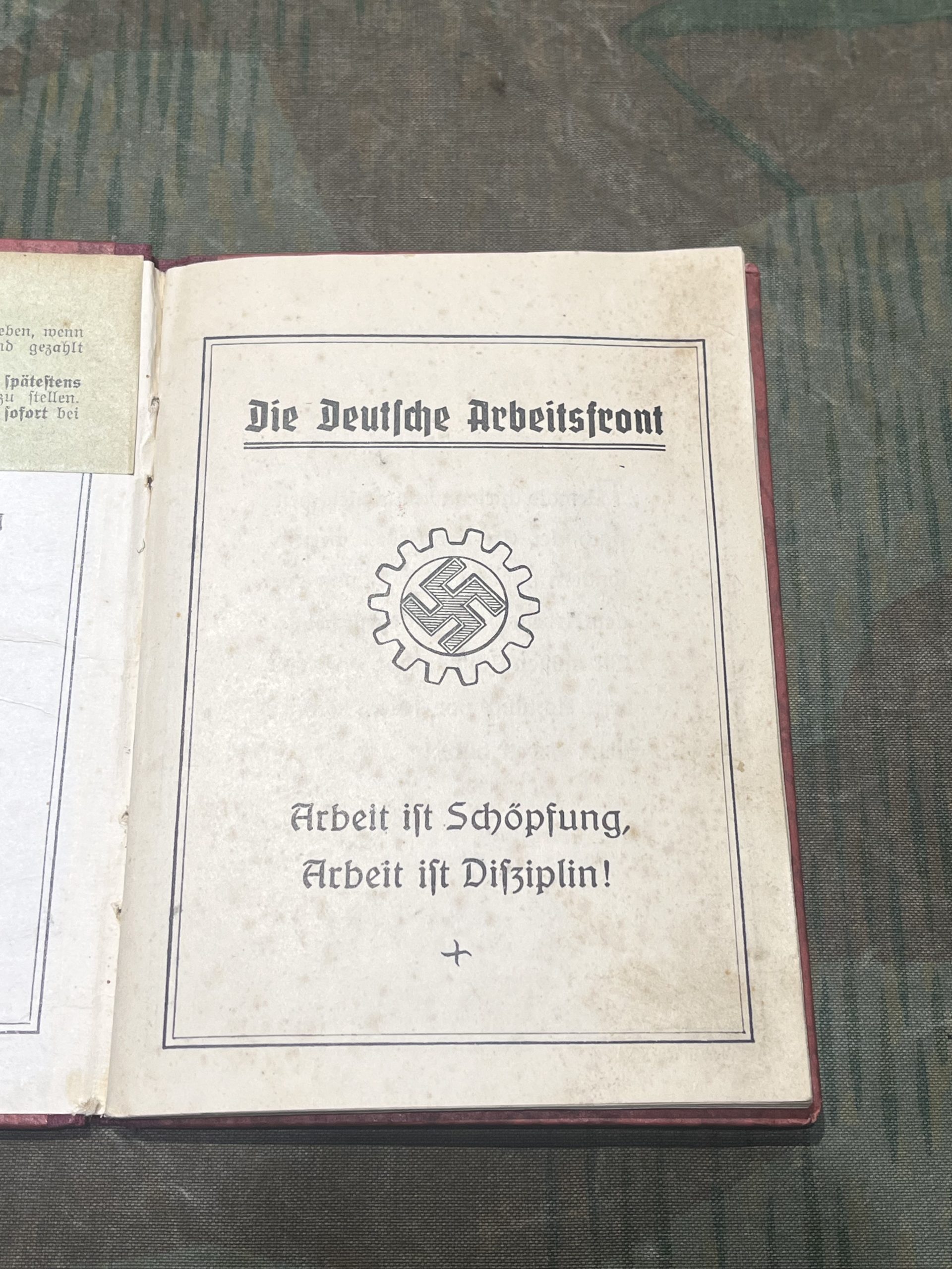 Original WW2 German Deutsche Arbeitsfront (DAF) Membership Book - Image 4