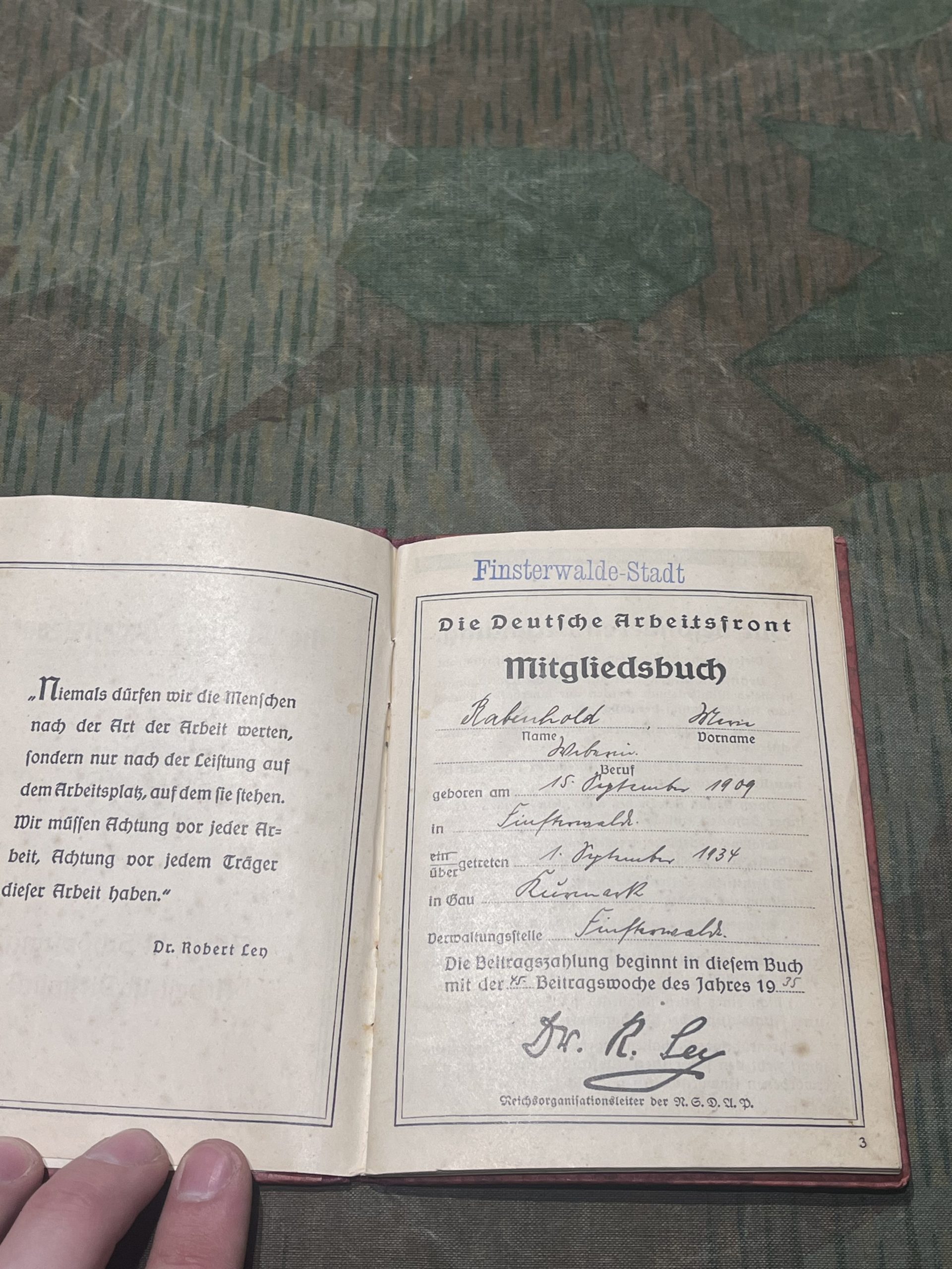 Original WW2 German Deutsche Arbeitsfront (DAF) Membership Book - Image 6