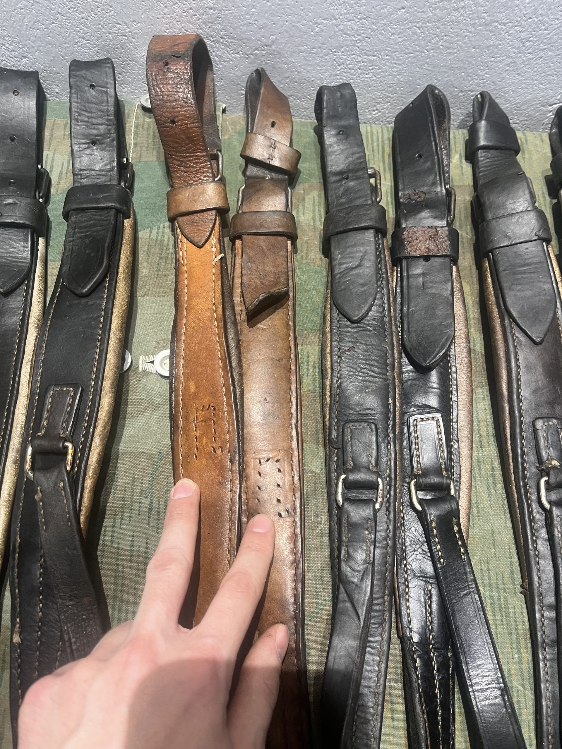 WW2 German Style Mg34 Mg42 Lafette Tripod Leather Shoulder Strap Pair - Image 12