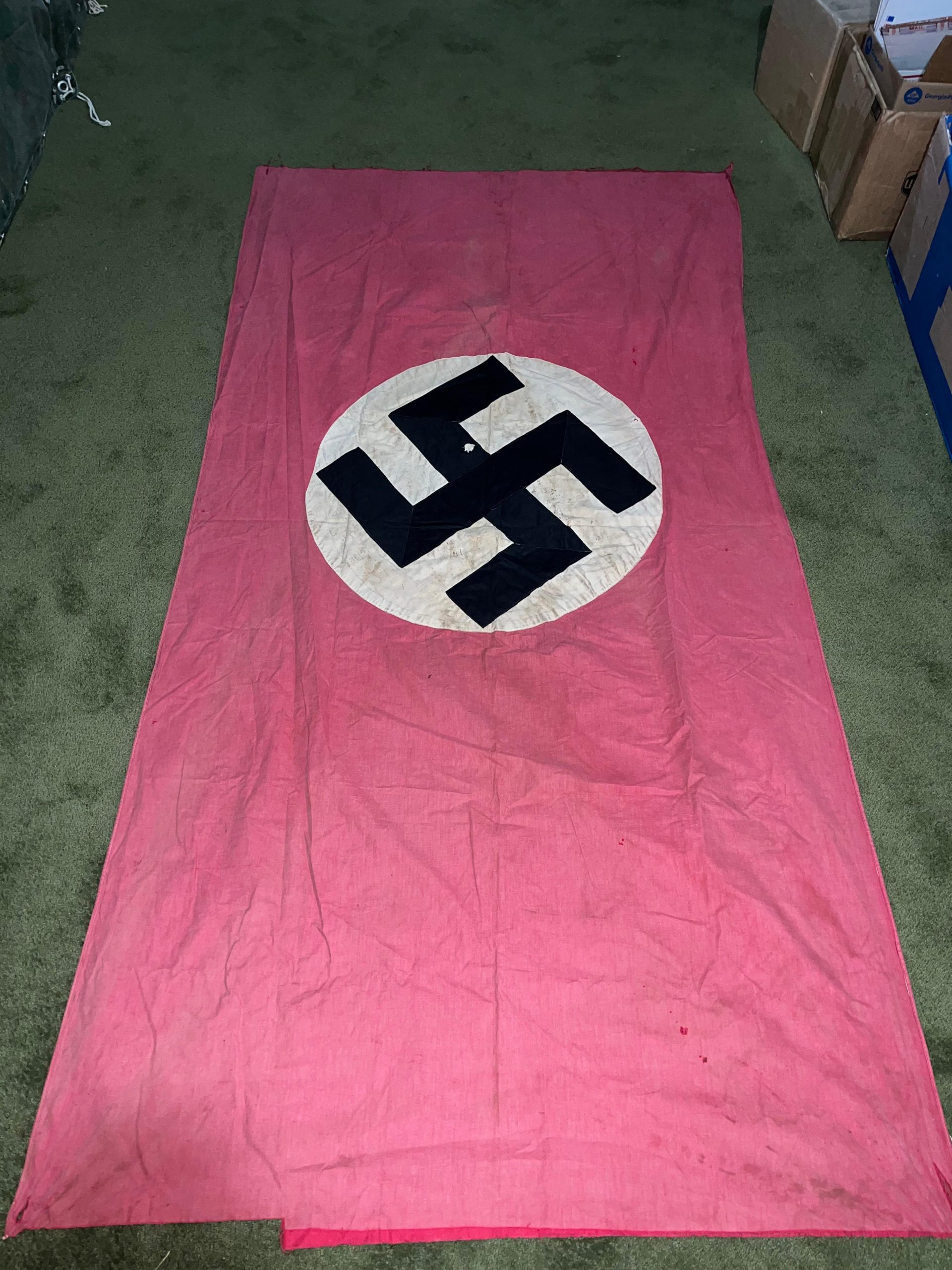 Original WW2 German NSDAP Building Banner / Flag 7-1/2ft x 4ft - Image 14