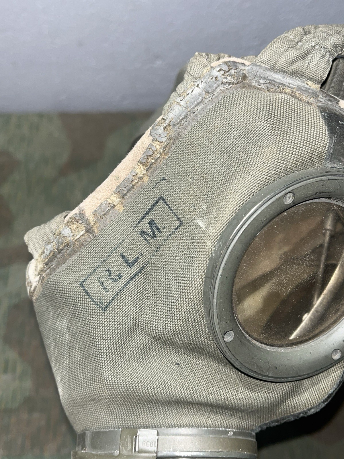 Original WW2 German GM30 Gas Mask, Filter, & Canister Marked 1935 - Image 3