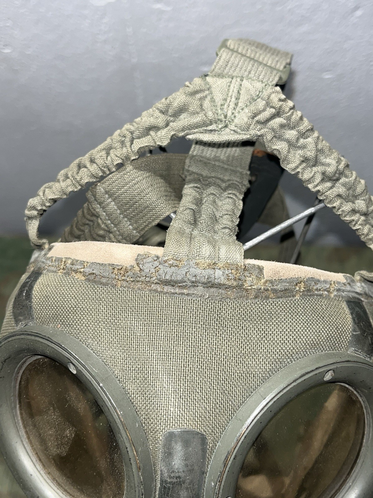 Original WW2 German GM30 Gas Mask, Filter, & Canister Marked 1935 - Image 5
