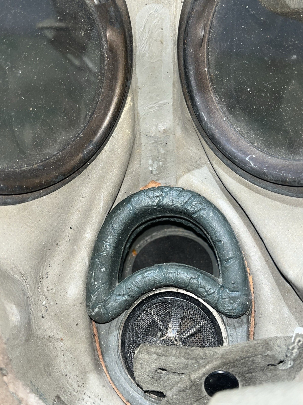 Original WW2 German GM30 Gas Mask, Filter, & Canister Marked 1935 - Image 11