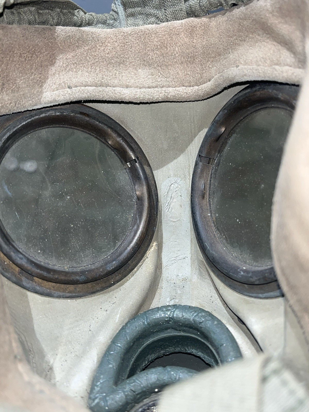 Original WW2 German GM30 Gas Mask, Filter, & Canister Marked 1935 - Image 15