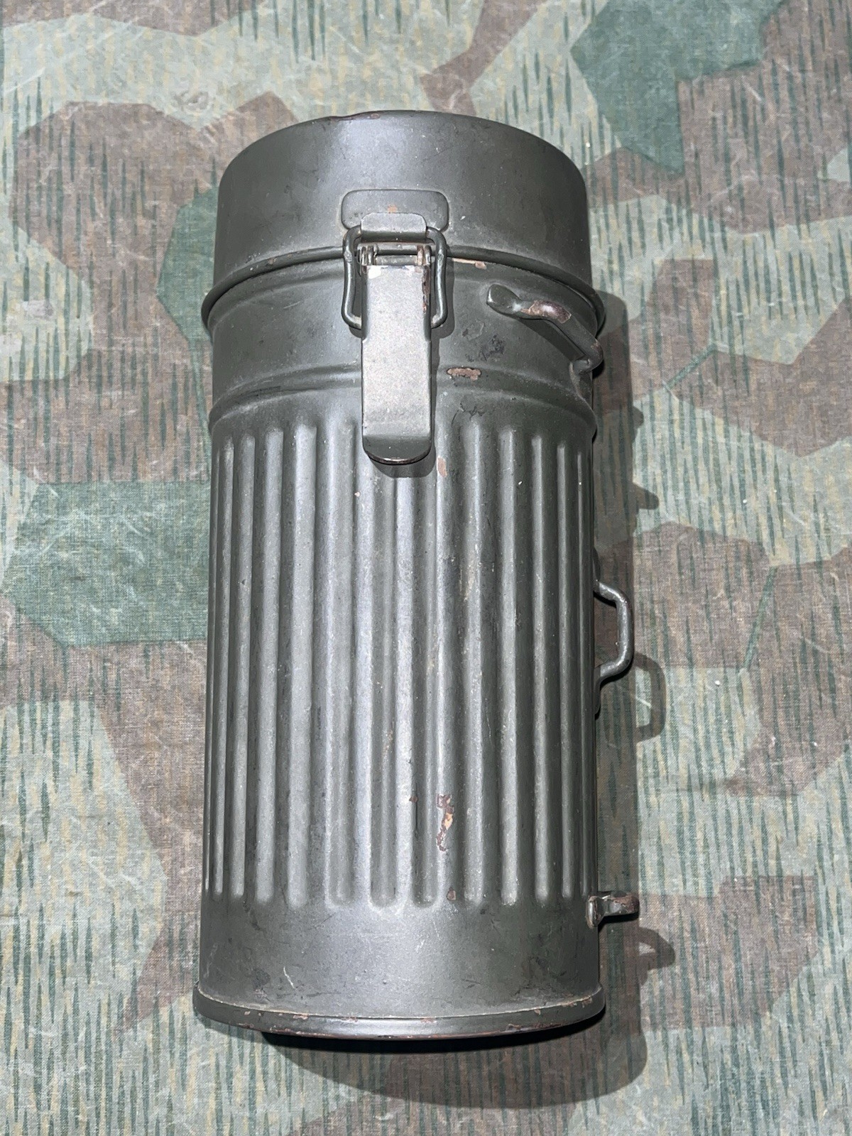 Original WW2 German GM30 Gas Mask, Filter, & Canister Marked 1935 - Image 16