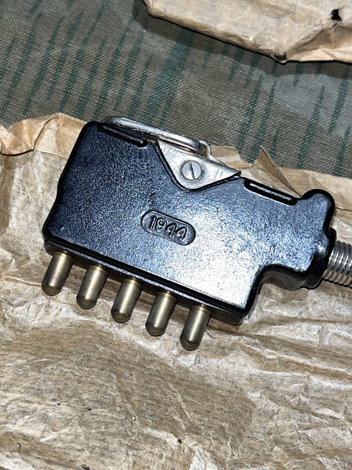 Original WW2 German FF33 Field Telephone Handset 5 Pin Plug NOS Factory Sealed - Image 3