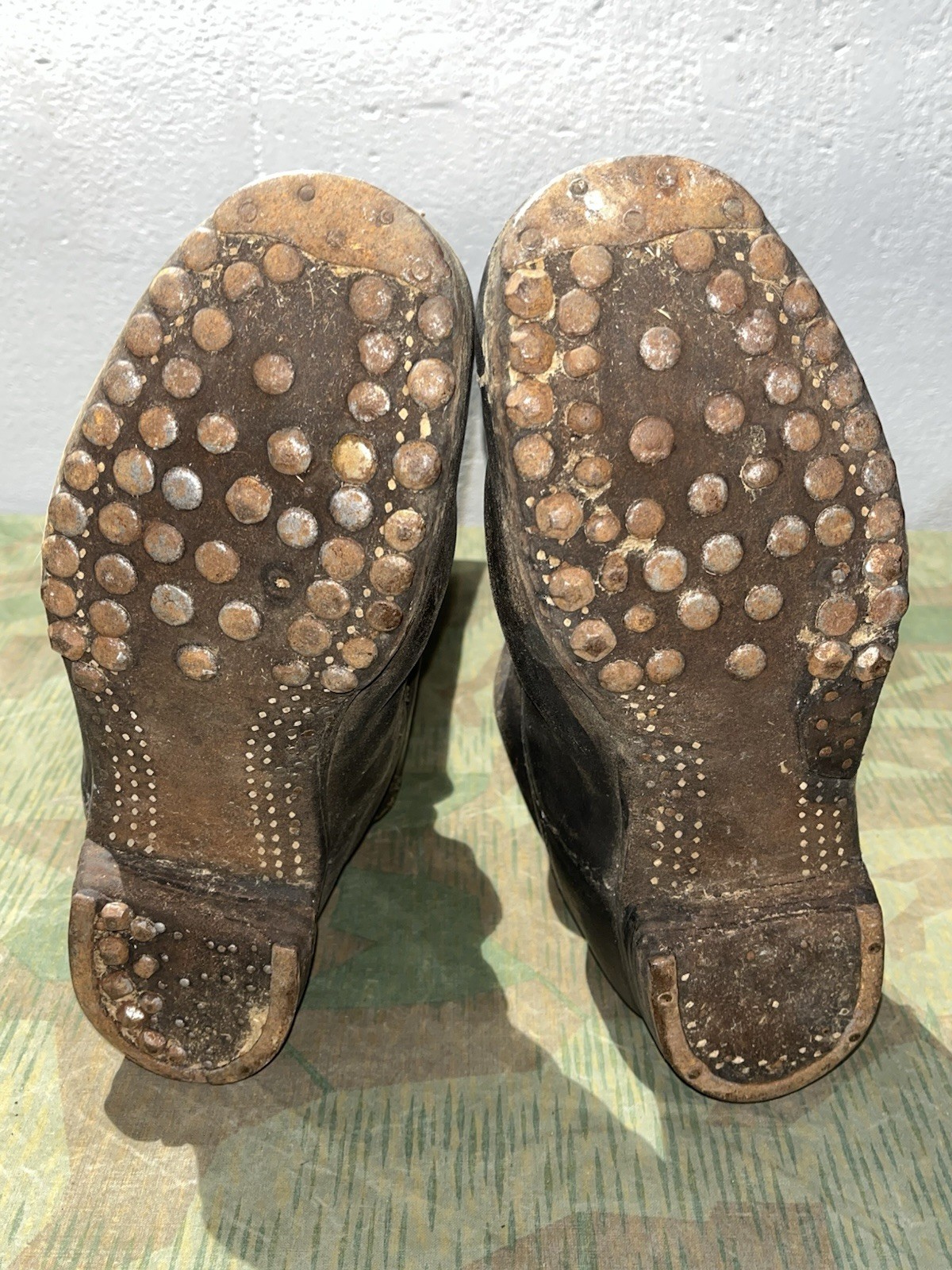 Size 8 Original WW2 German Uniform Combat / Marching Jack Boots w/ Hobnails - Image 21