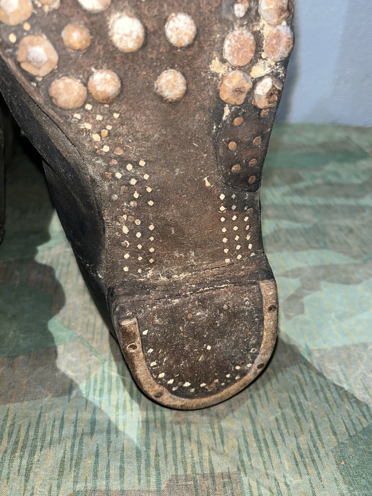 Size 8 Original WW2 German Uniform Combat / Marching Jack Boots w/ Hobnails - Image 24