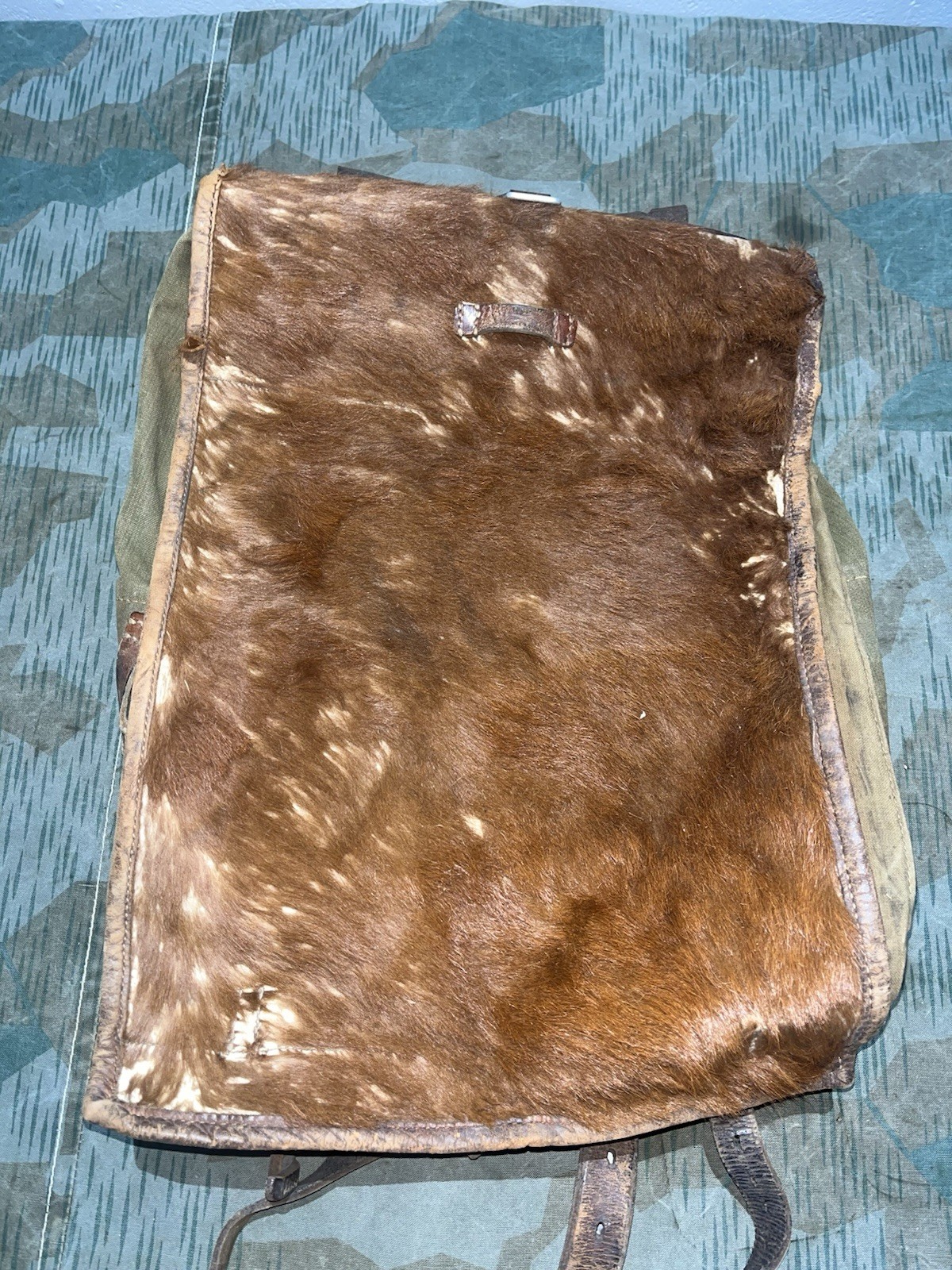Original WW2 German Uniform M39 Pony Fur Horsehair Tornister Backpack Marked 1937