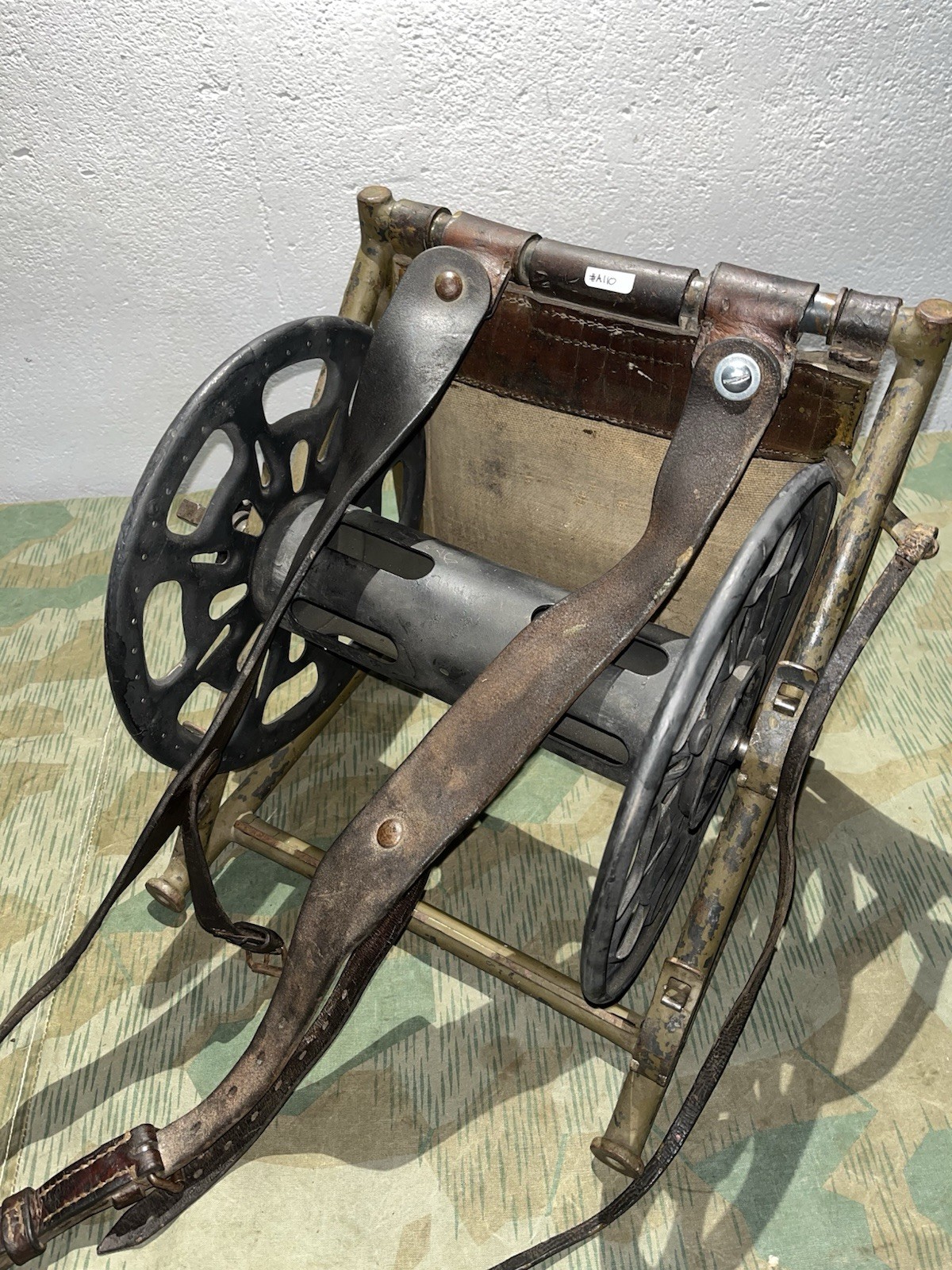Original WW2 German FF33 Field Telephone Wire Spool Backpack Cable Reel