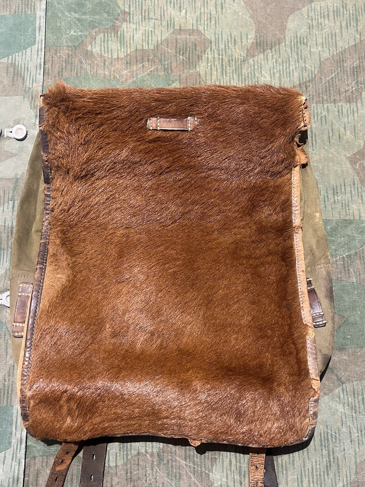 Original WW2 German Uniform M39 Pony Fur Horsehair Tornister Backpack Marked 1936