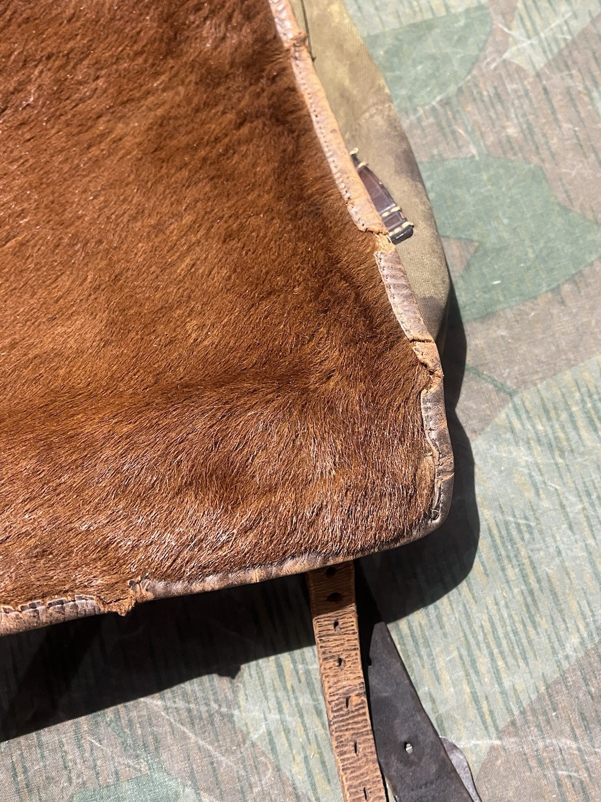 Original WW2 German Uniform M39 Pony Fur Horsehair Tornister Backpack Marked 1936 - Image 2