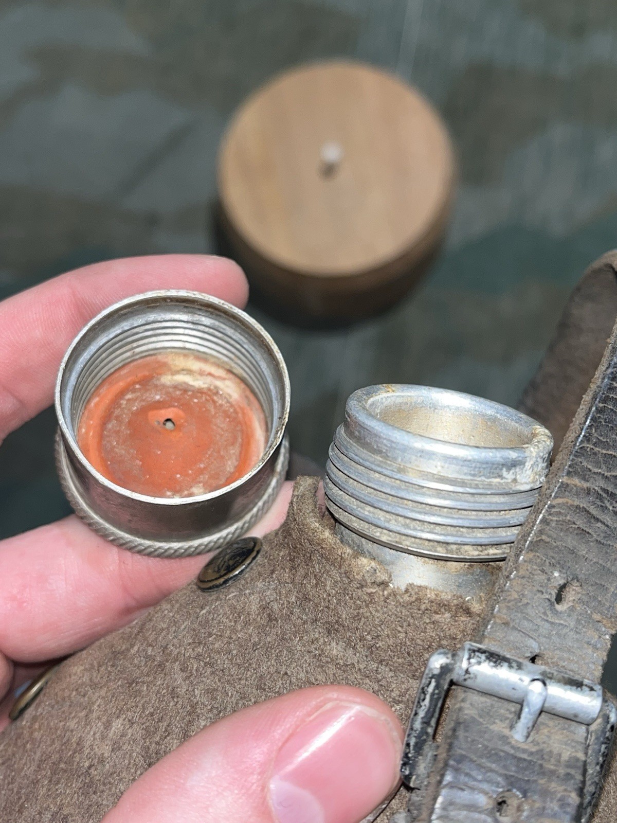 original WW2 German Uniform M31 Canteen & Cup Marked TSR 40 - Image 16