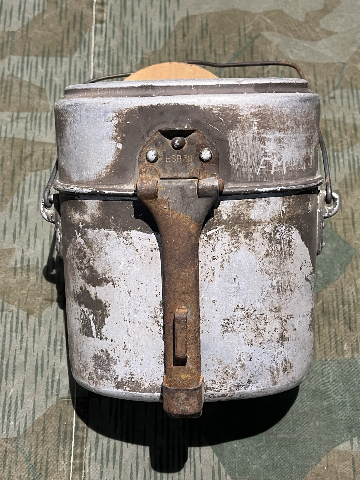 Original WW2 German M1910 Style Mess Tin Kit Marked ESB 38 Matching