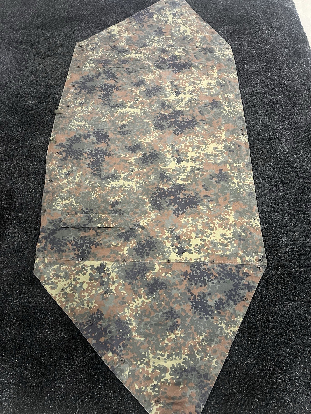Post WW2 German Bundeswehr Flecktarn Camo Zeltbahn Poncho Tent Original