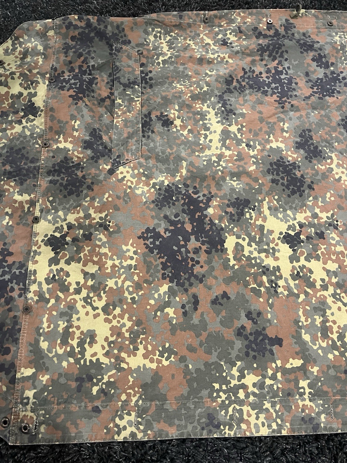 Post WW2 German Bundeswehr Flecktarn Camo Zeltbahn Poncho Tent Original - Image 3