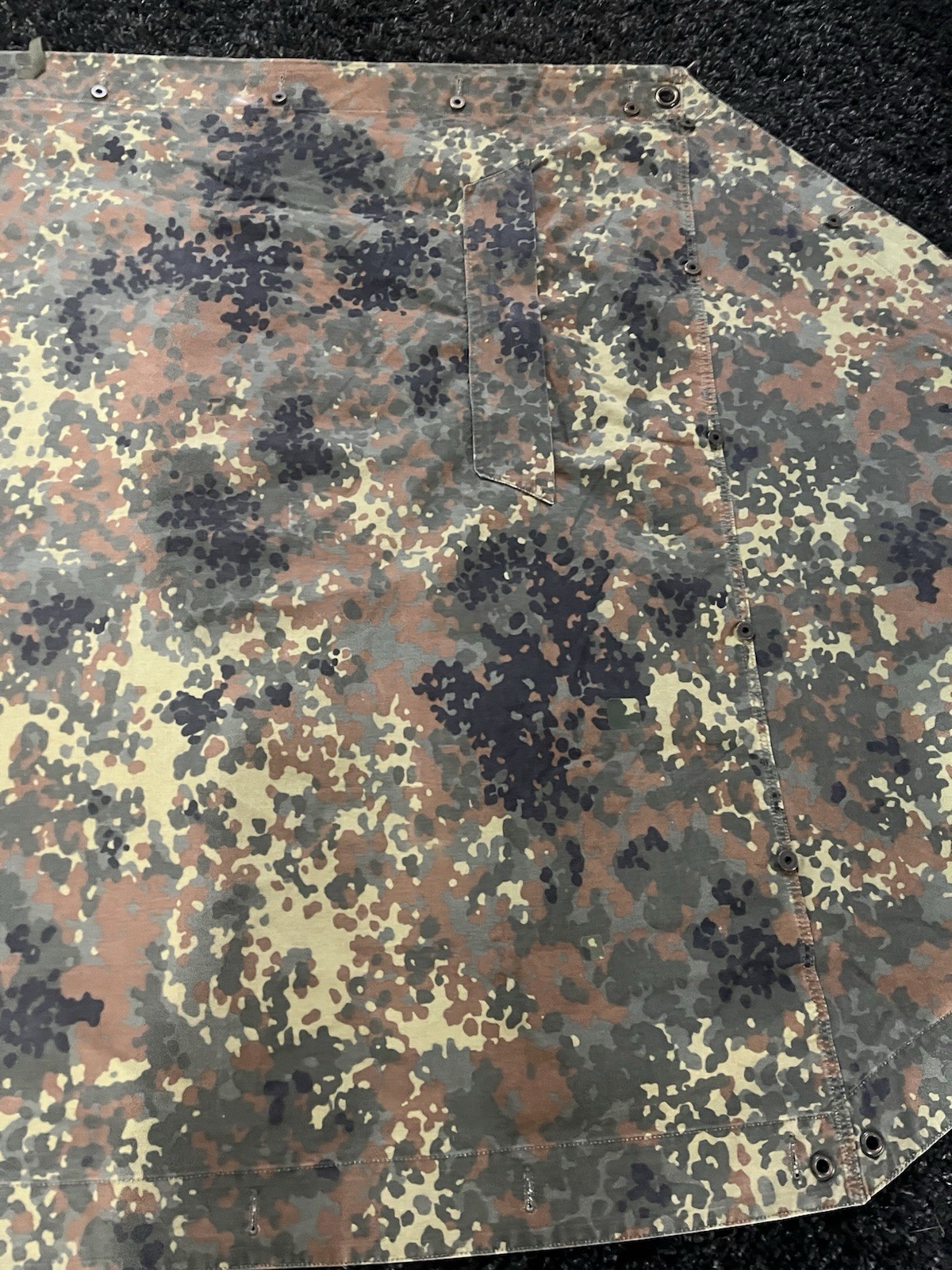 Post WW2 German Bundeswehr Flecktarn Camo Zeltbahn Poncho Tent Original - Image 5