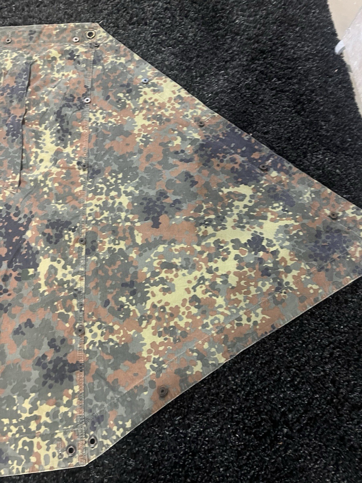 Post WW2 German Bundeswehr Flecktarn Camo Zeltbahn Poncho Tent Original - Image 6