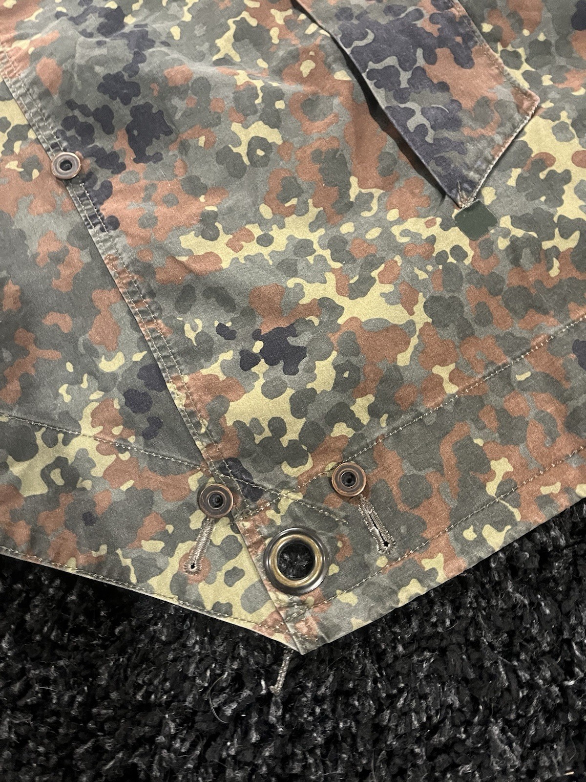 Post WW2 German Bundeswehr Flecktarn Camo Zeltbahn Poncho Tent Original - Image 8