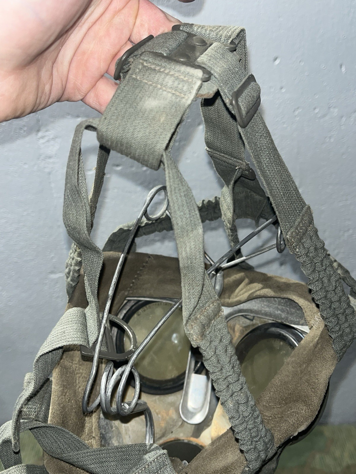 Original WW2 German GM30 Gas Mask, Filter, & Canister Marked EBU 1943 - Image 8