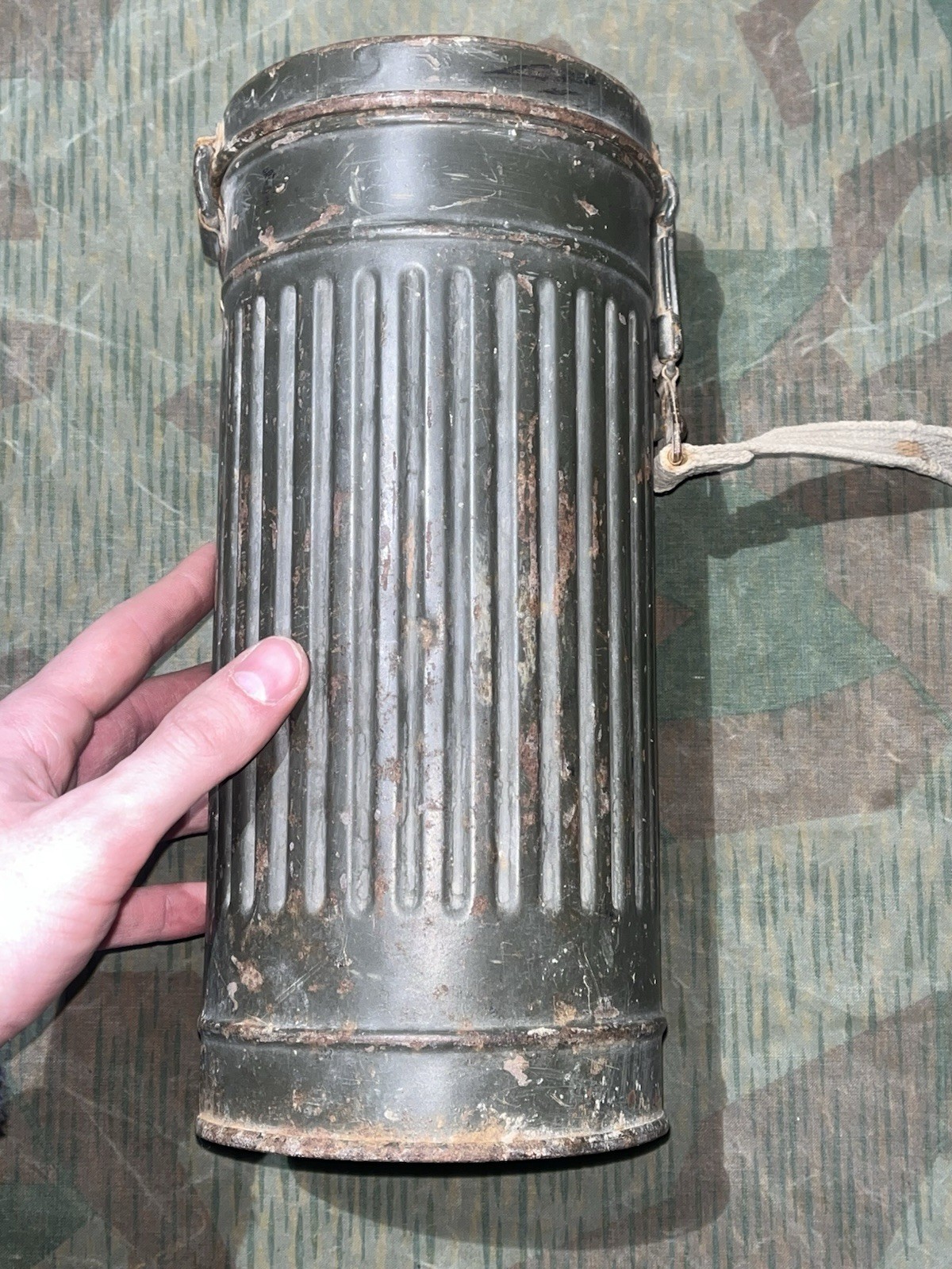 Original WW2 German GM30 Gas Mask, Filter, & Canister Marked EBU 1943 - Image 20