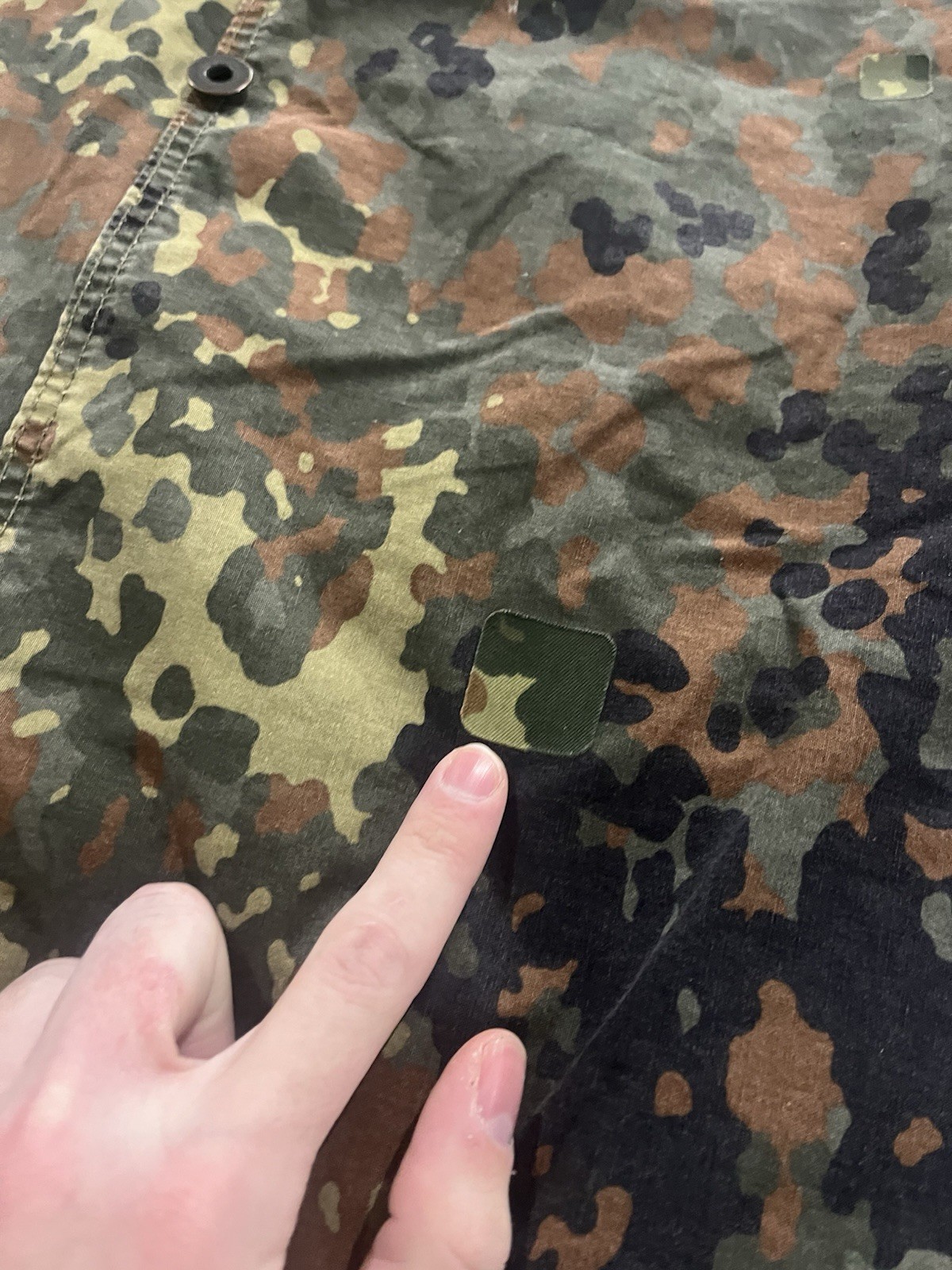 Post WW2 German Bundeswehr Flecktarn Camo Zeltbahn Poncho Tent Original - Image 11