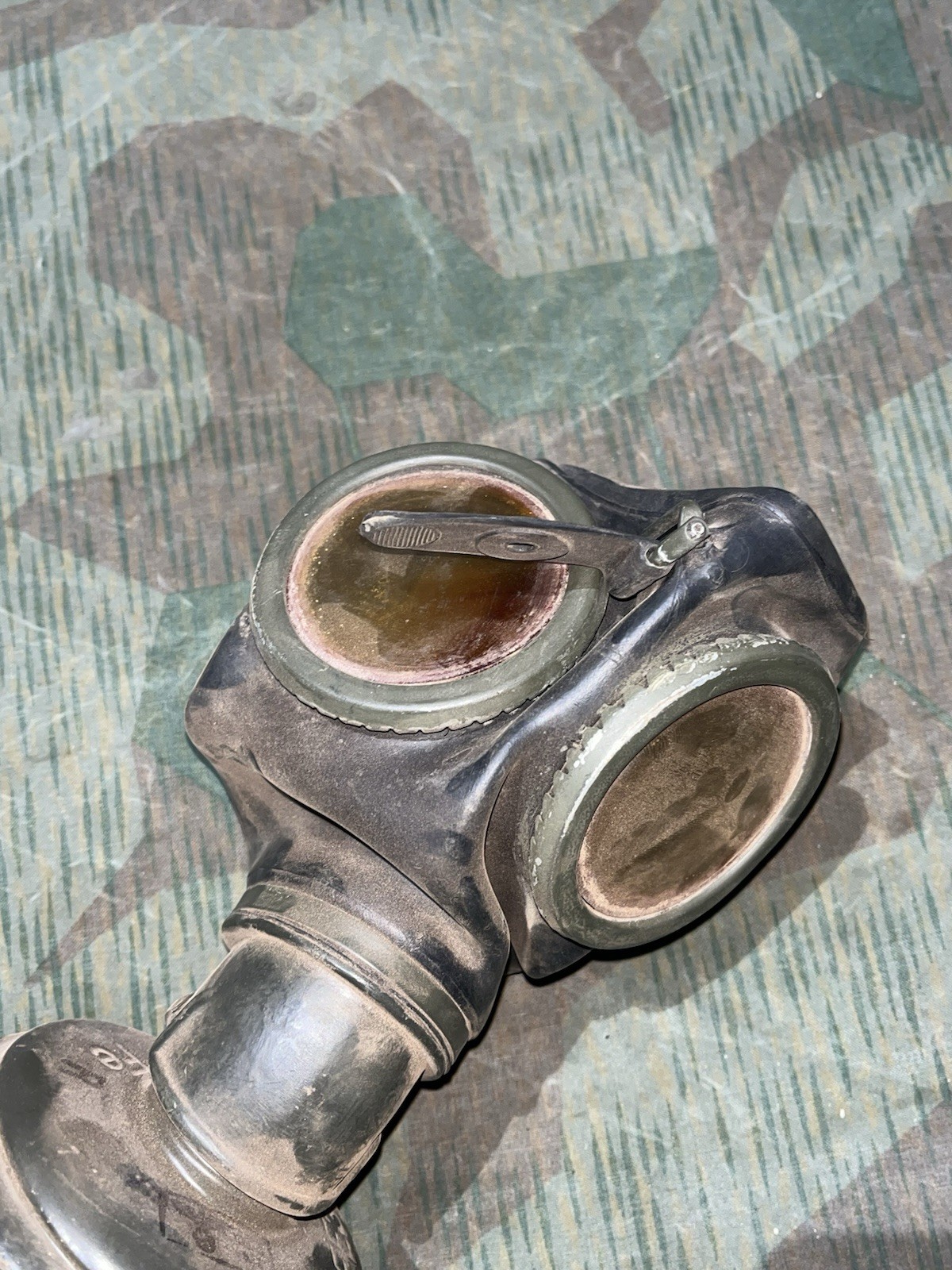 Original WW2 German GM38 Gas Mask, Filter, & Canister Marked Draeger 1939 - Image 20