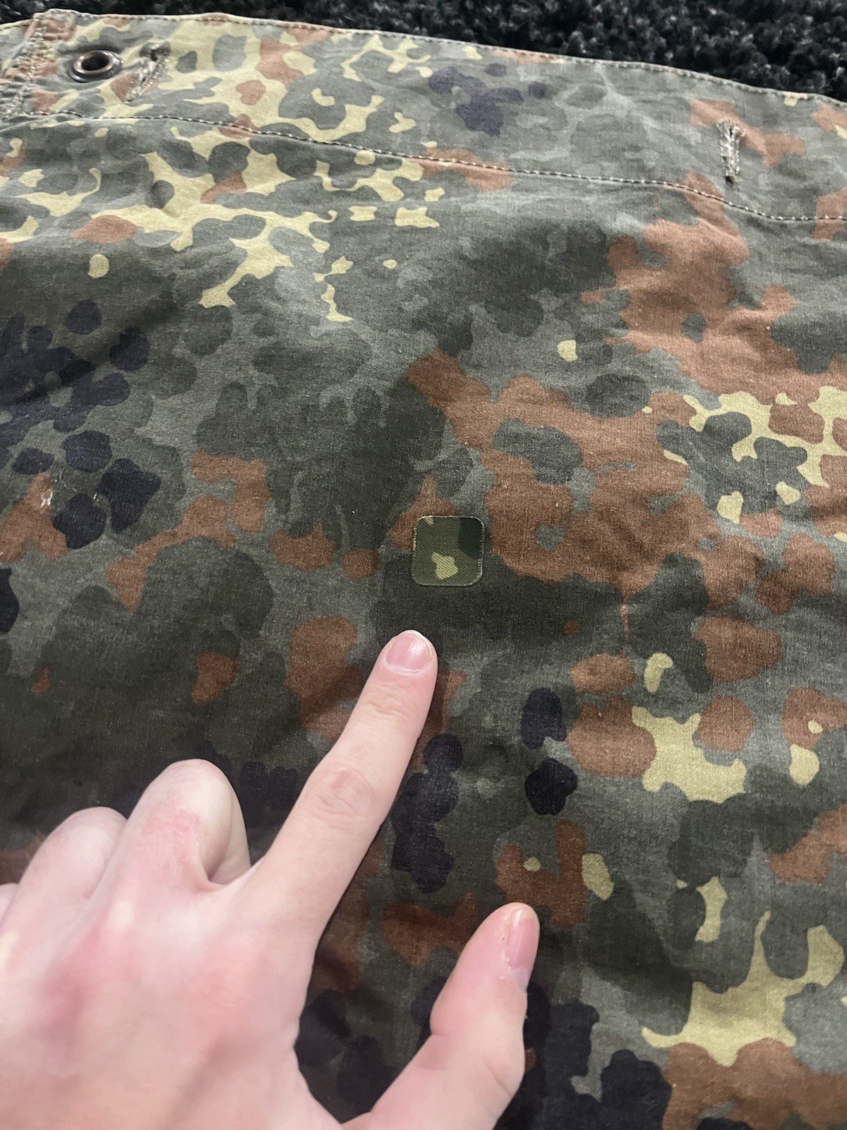 Post WW2 German Bundeswehr Flecktarn Camo Zeltbahn Poncho Tent Original - Image 12